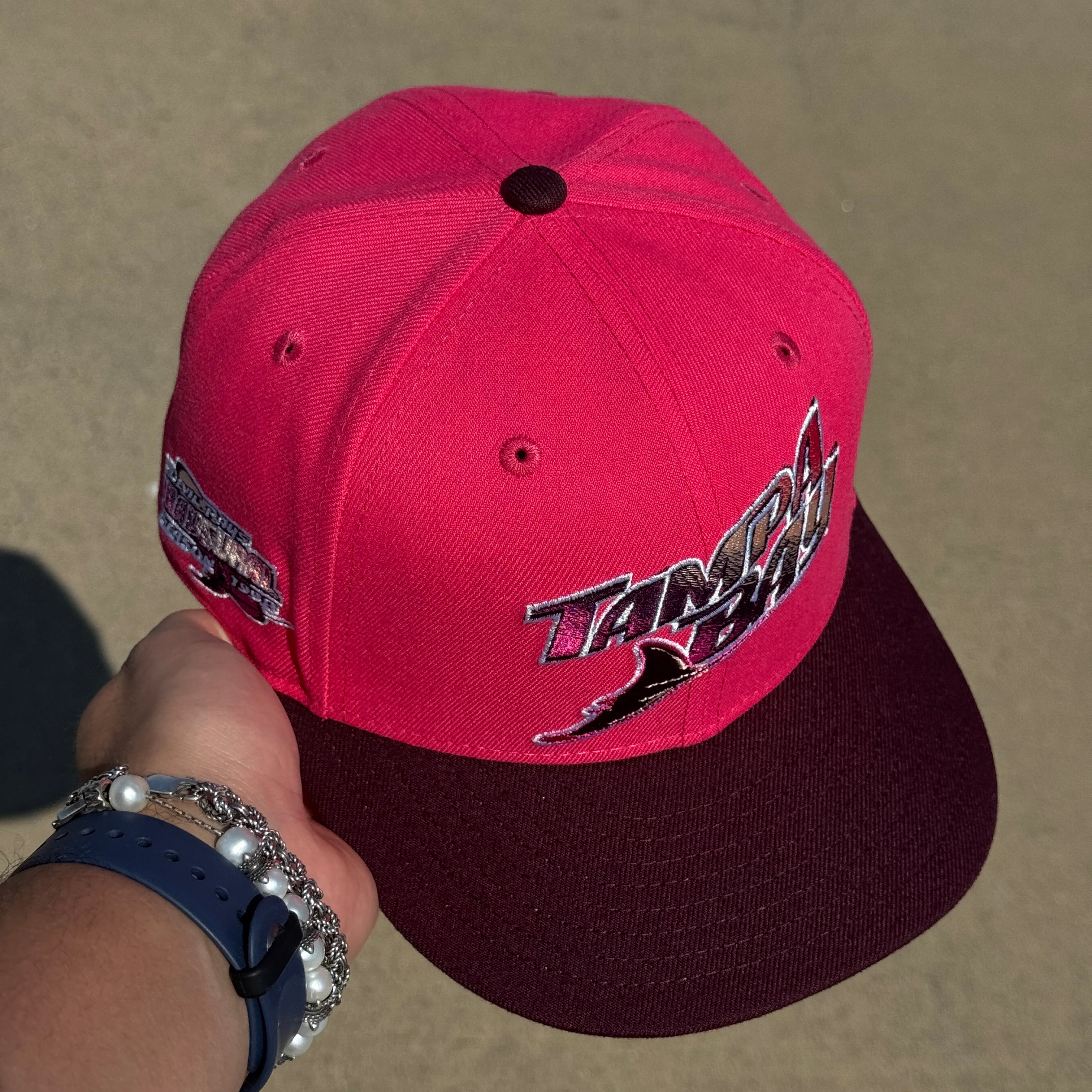 USED 1/8 Pink Tampa Bay Devil Rays Inaugural Season 1998 59fifty New Era Fitted Hat Cap