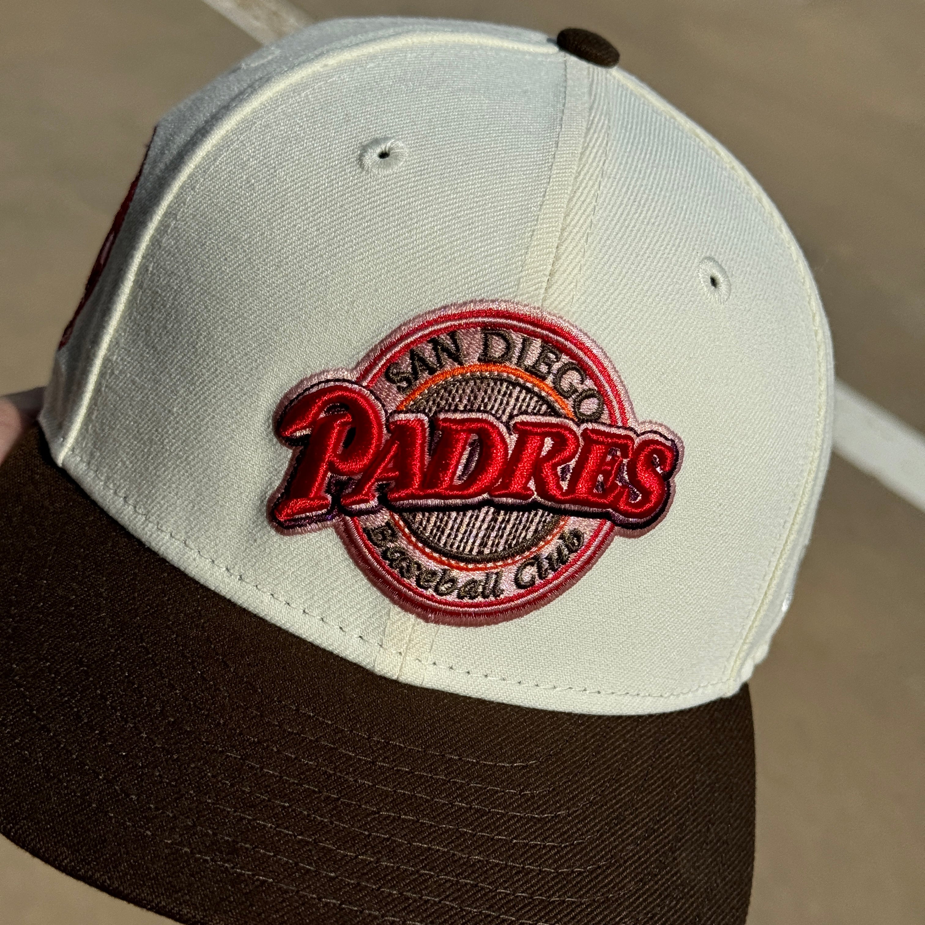 USED 1/8 Chrome San Diego Padres 25th Anniversary 59fifty New Era Fitted Hat Cap