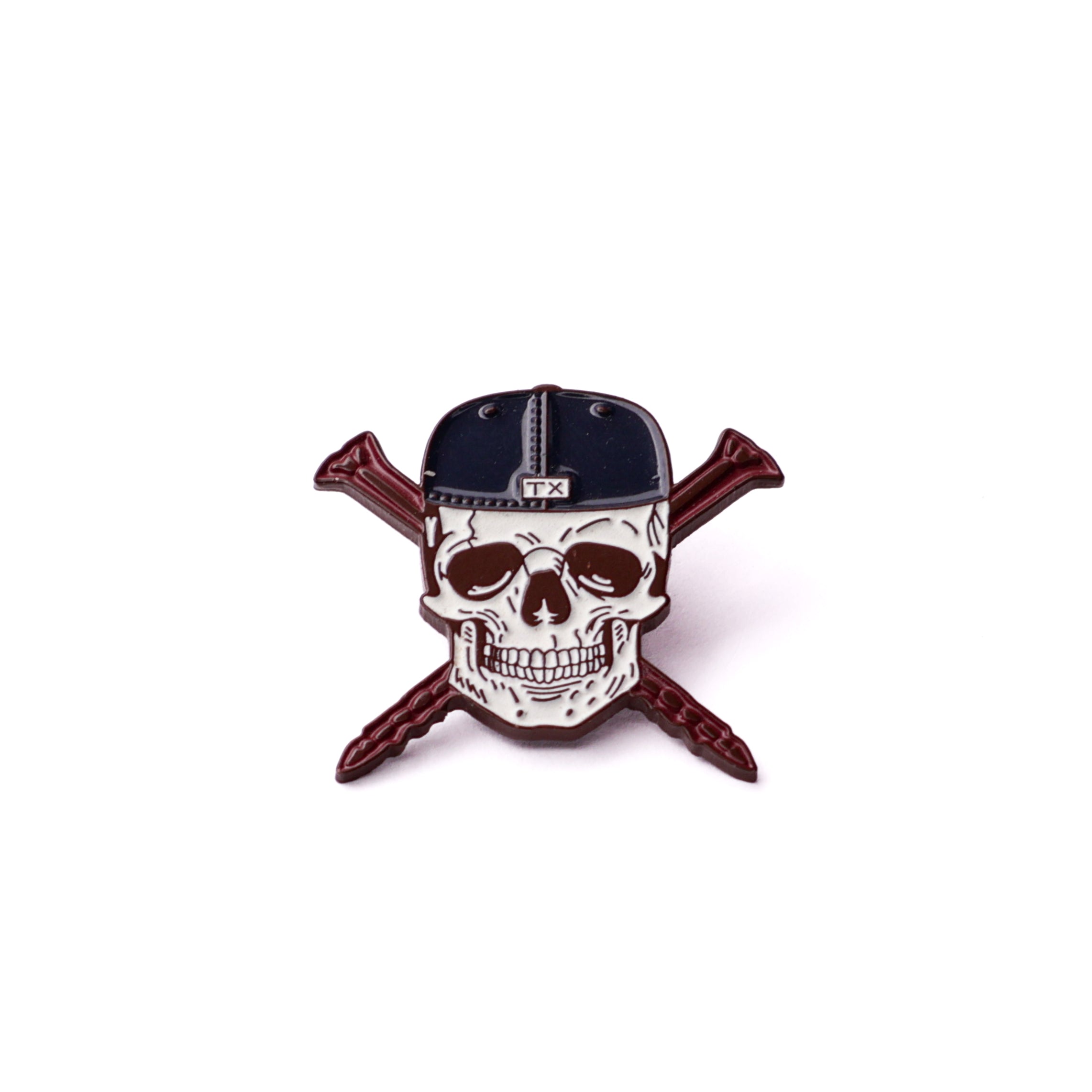 TxFitteds Navy Cap Maroon Nails Graphic Pin