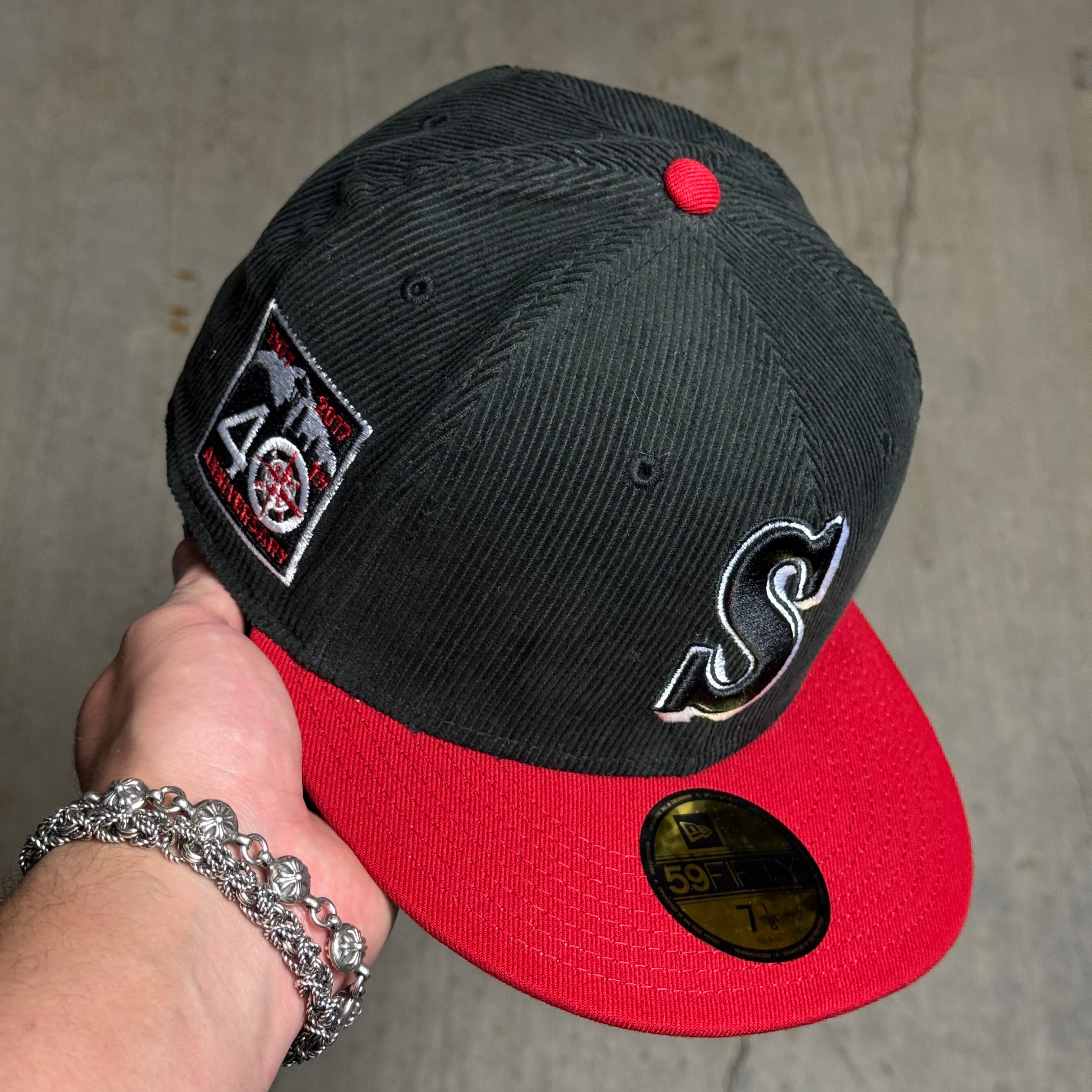 NWT 1/8 Black Seattle Mariners 40th Anniversary 59fifty New
