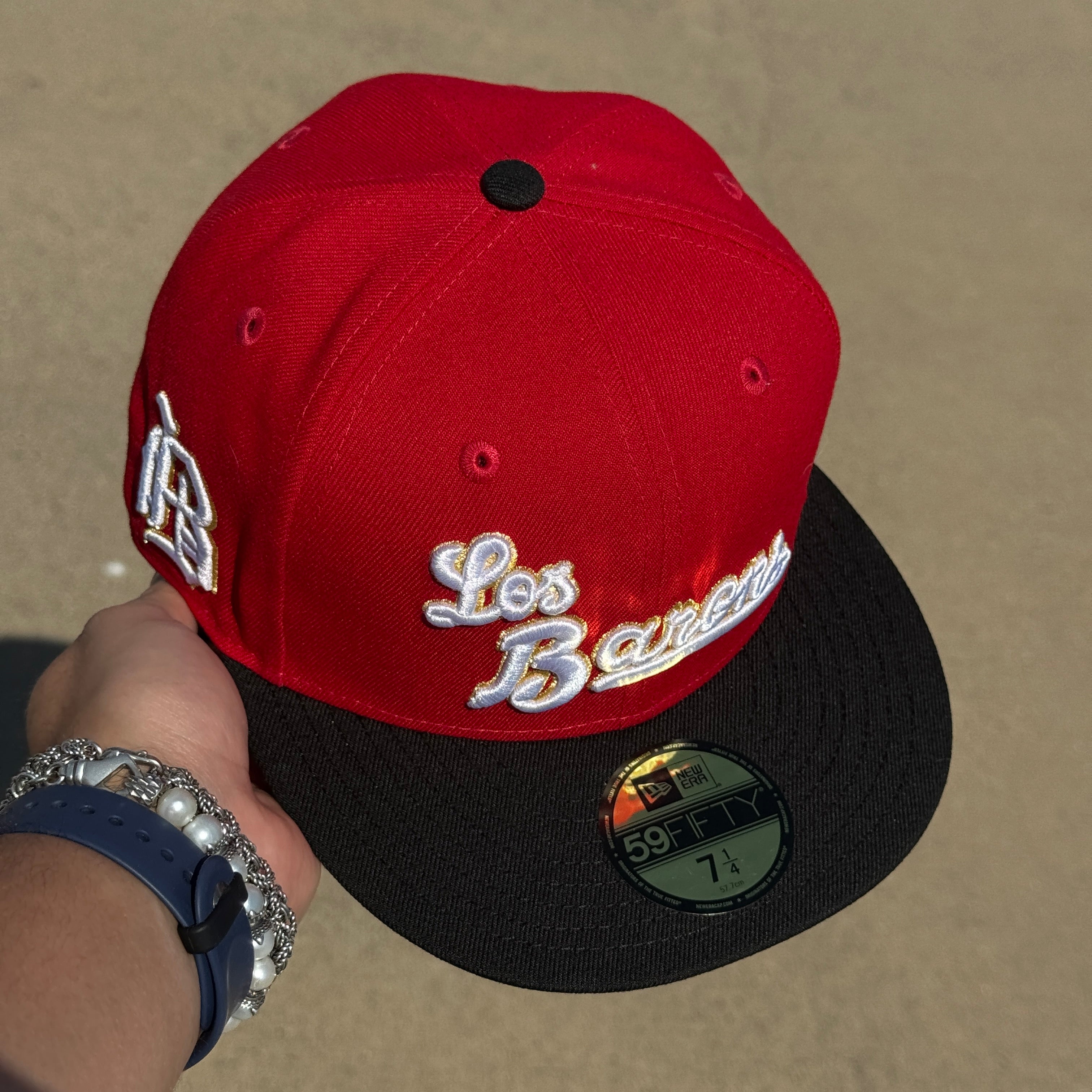 NWT 1/4 Red Los Birmingham Barons B Logo 59fifty New Era Fitted Hat Cap