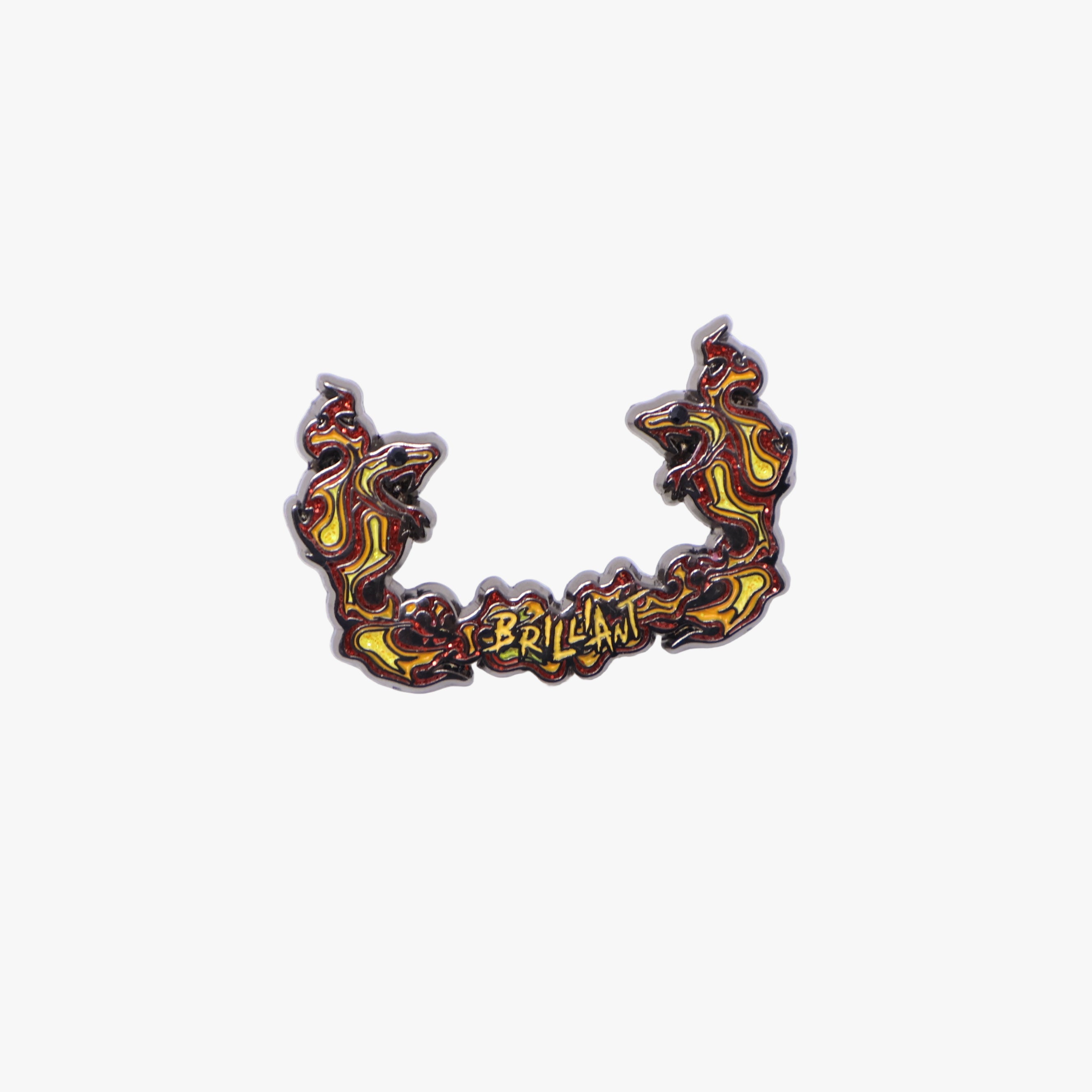 Fire Flames Snake MLB Logo Pin