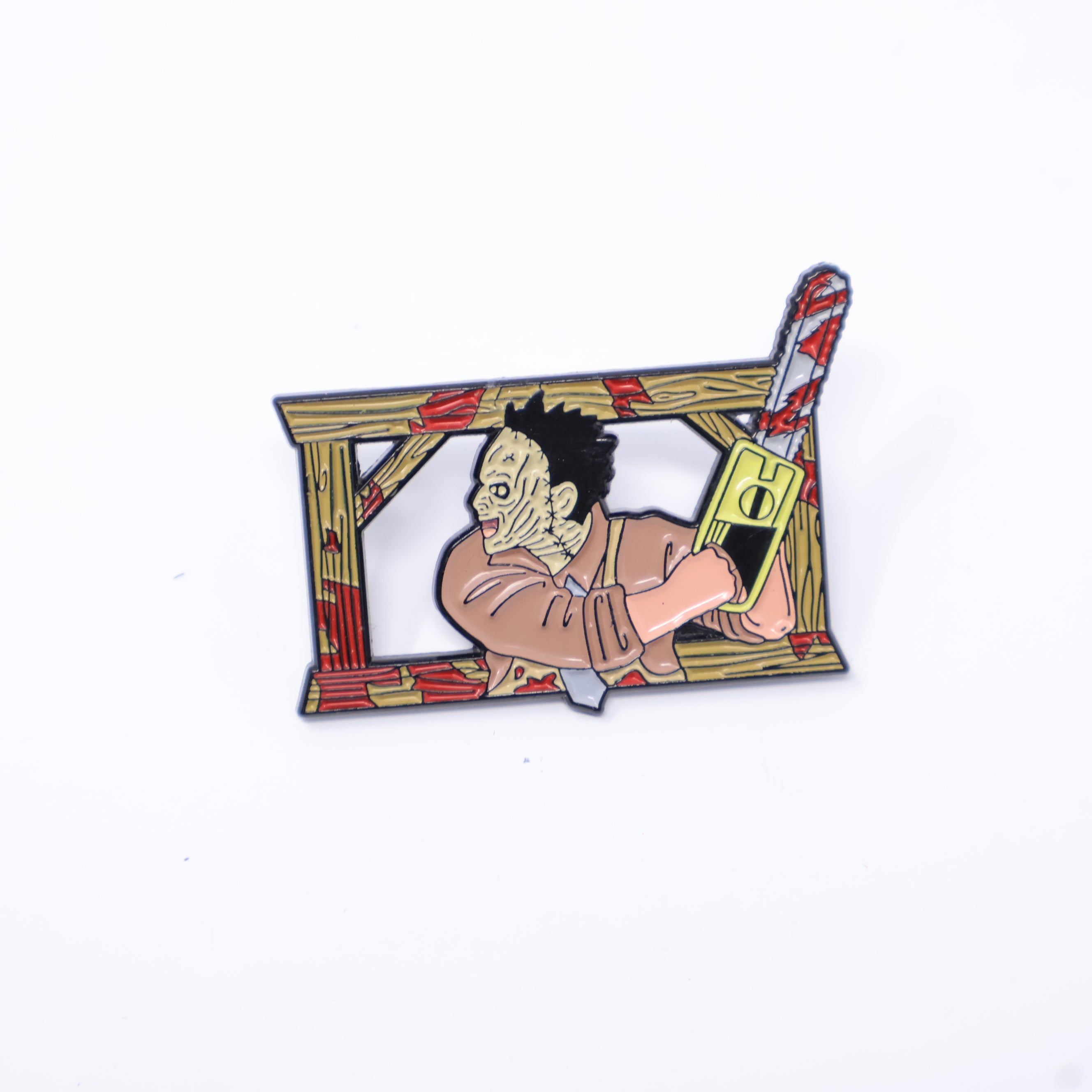 Leatherface Chainsaw Massacre MLB Logo Pin
