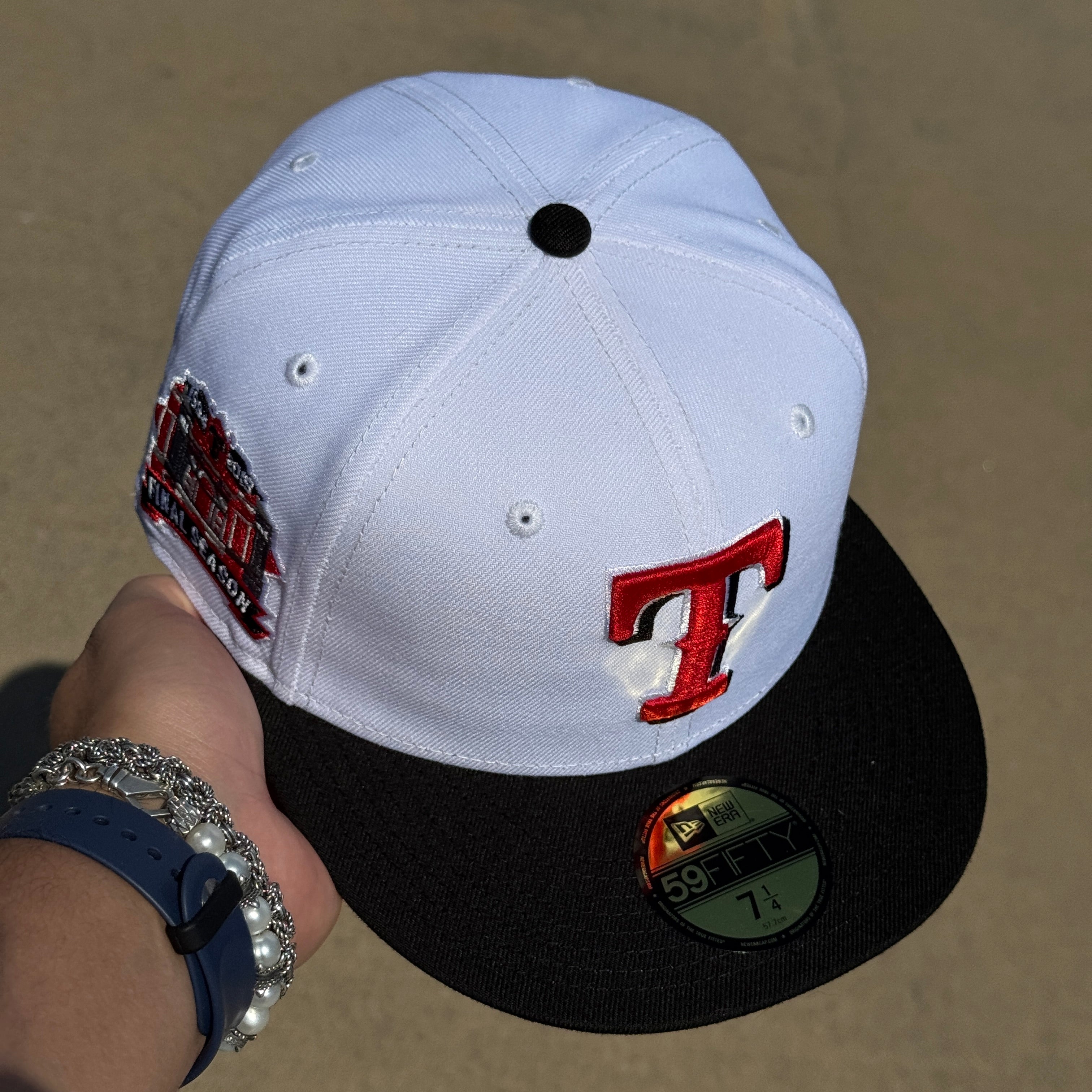 NWT 1/4 White Dallas Texas Rangers Final Season 59fifty New Era Fitted Hat Cap