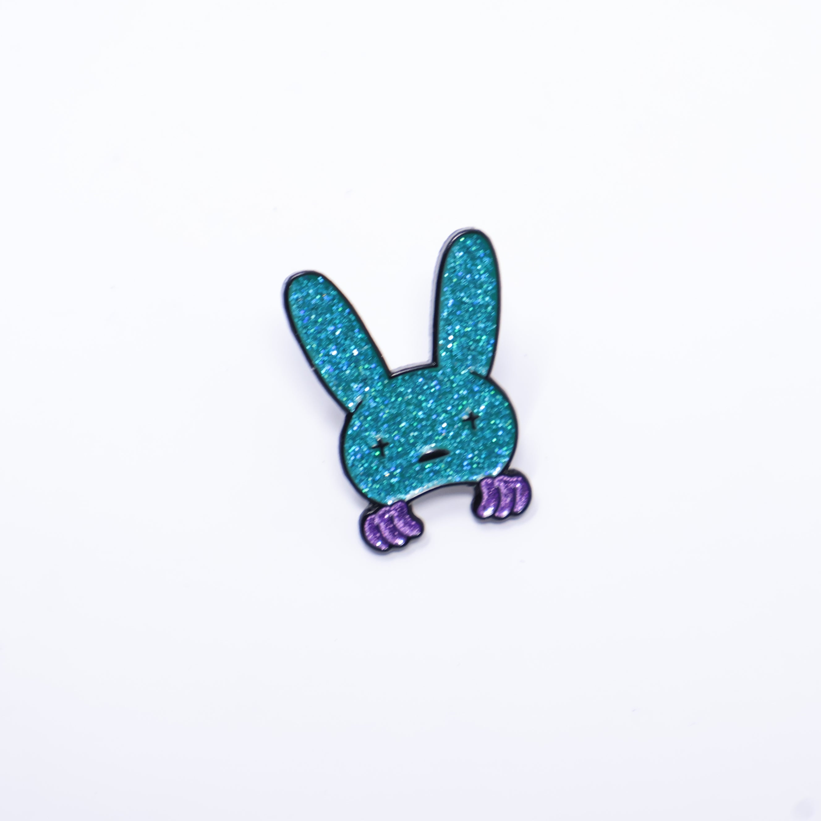 Cyan/Purple Bunny Peeker Pin
