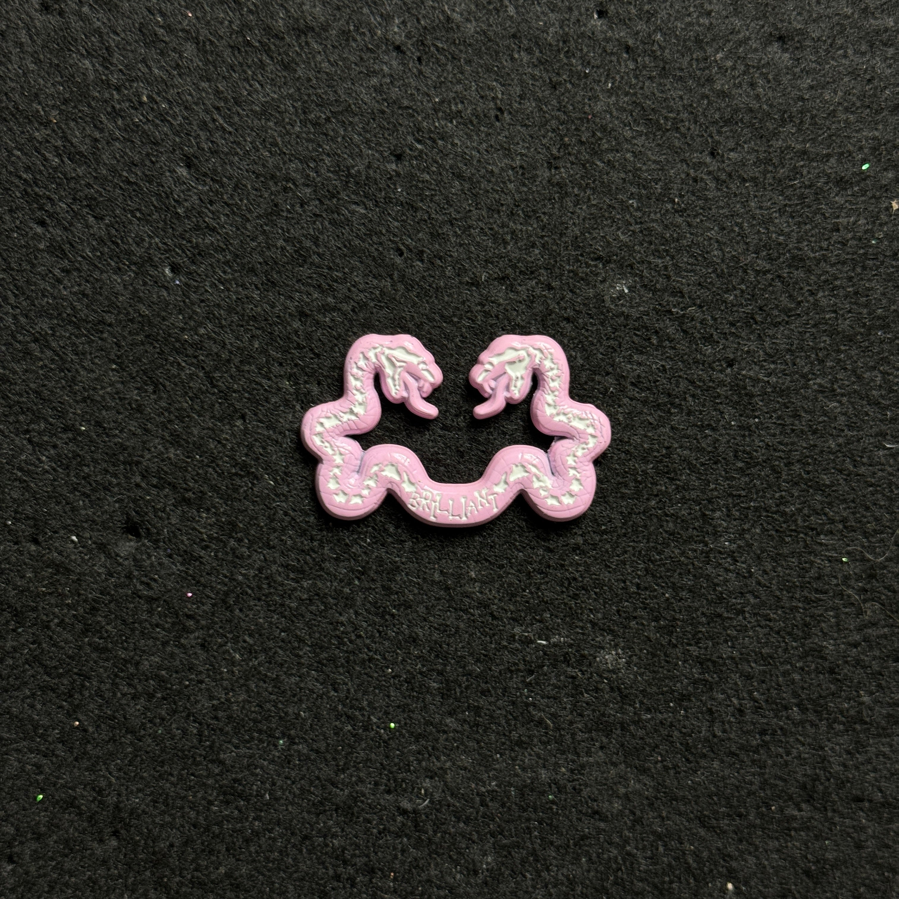 Pink White Bones Snake MLB Logo Pin