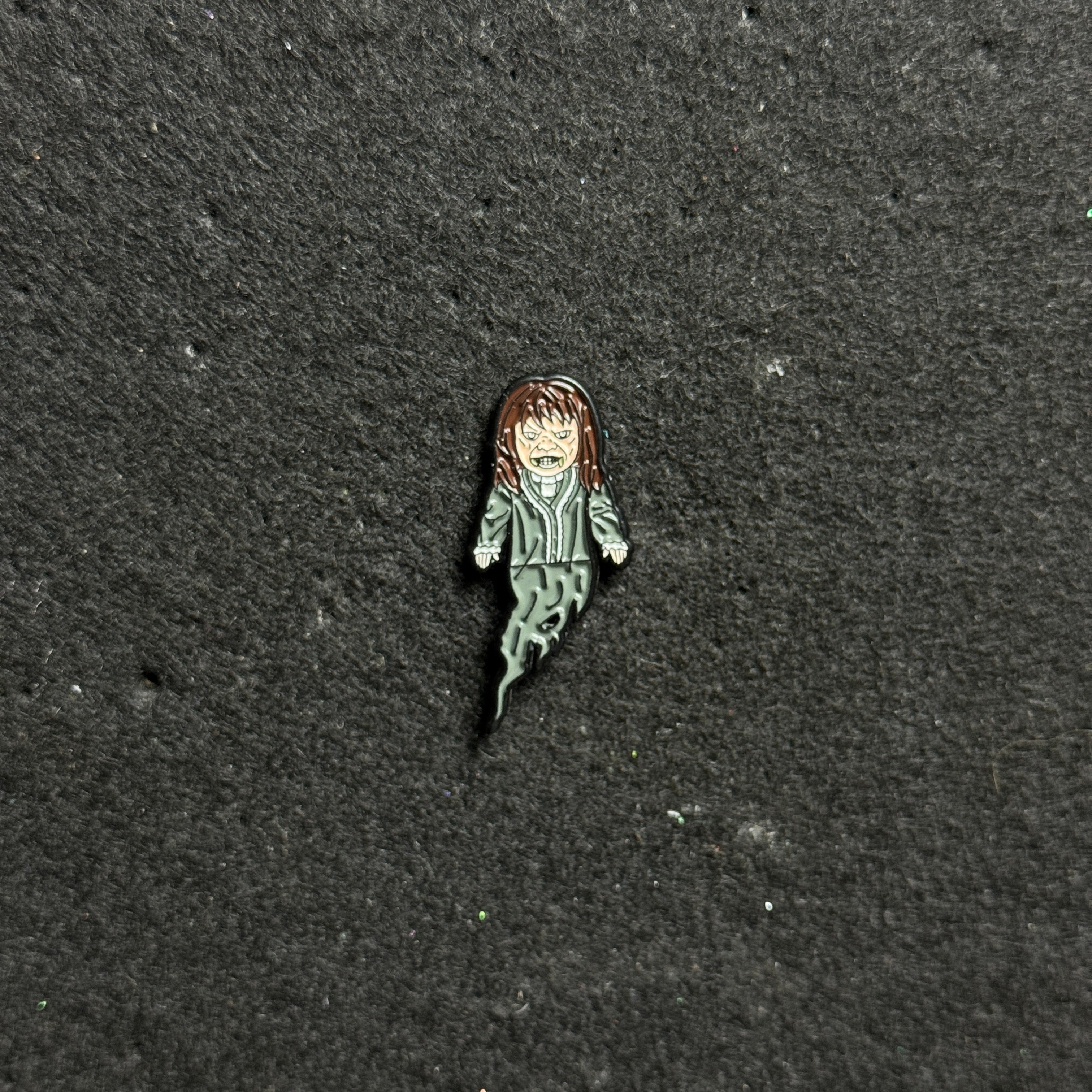 Horrifying Scary Girl Ghost Graphic Pin