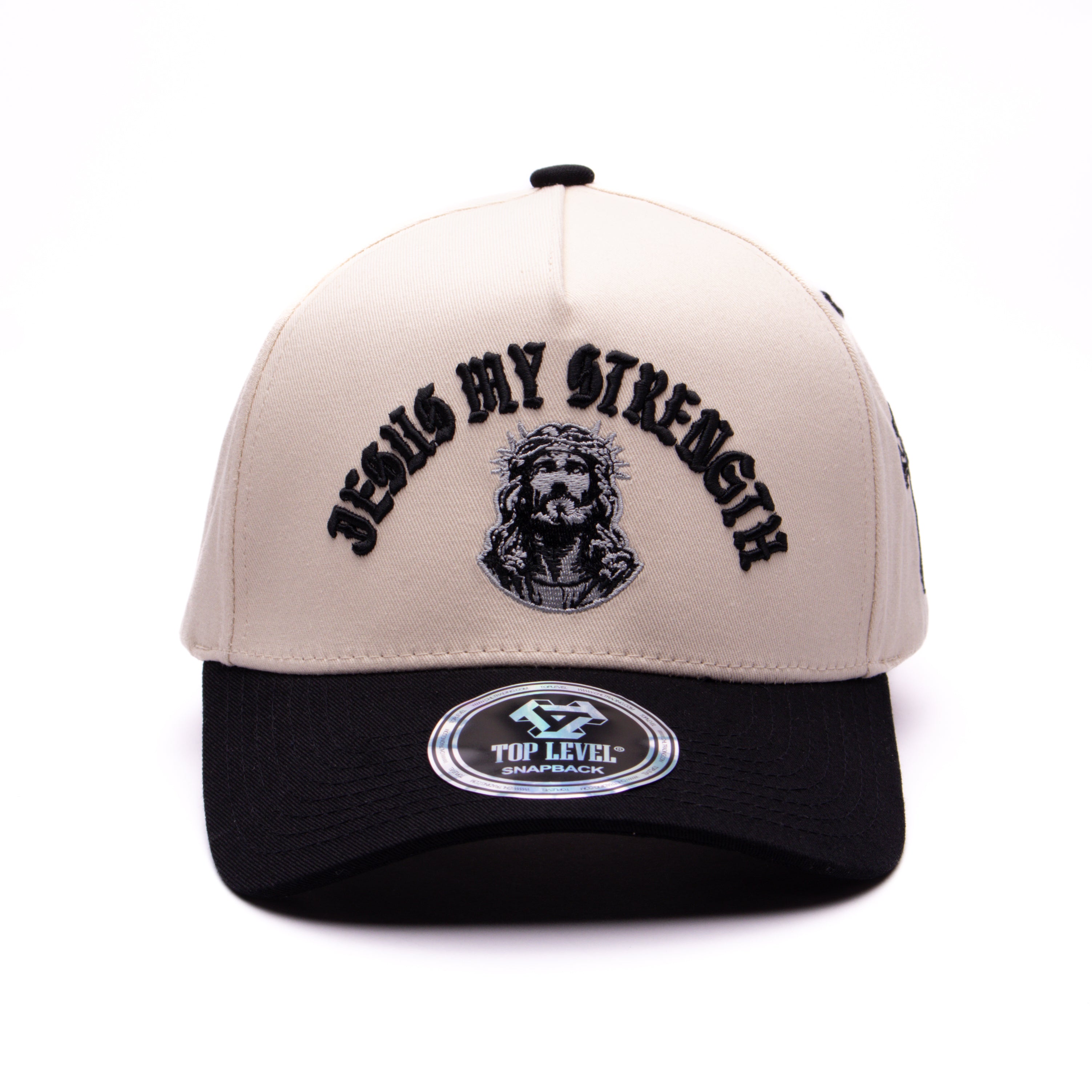 Jesus My Strength Top Level Designs Original 5 Panel Baseball A-Frame Snapback Hat