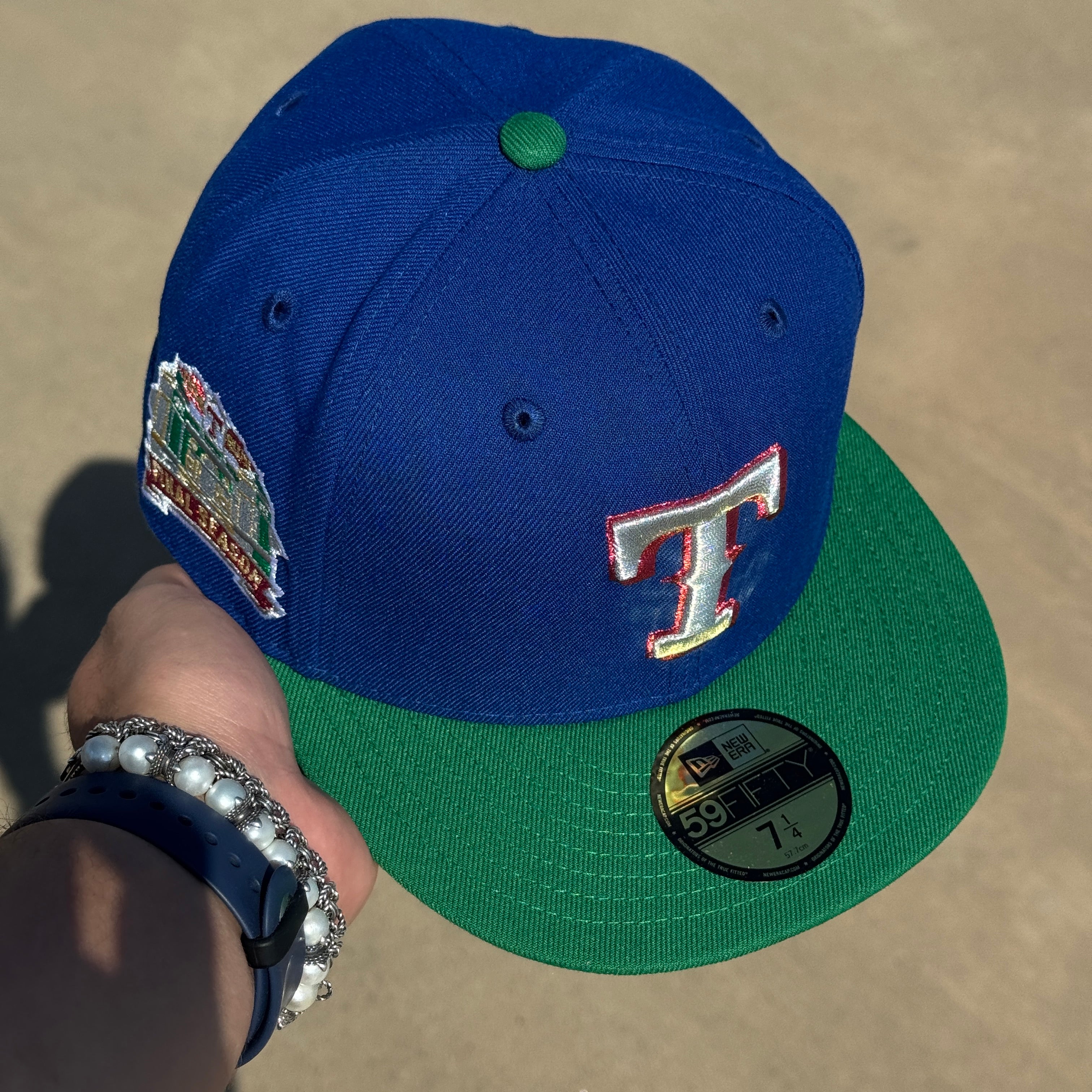 NWT 1/4 Blue Dallas Texas Rangers Final Season 59fifty New Era Fitted Hat Cap