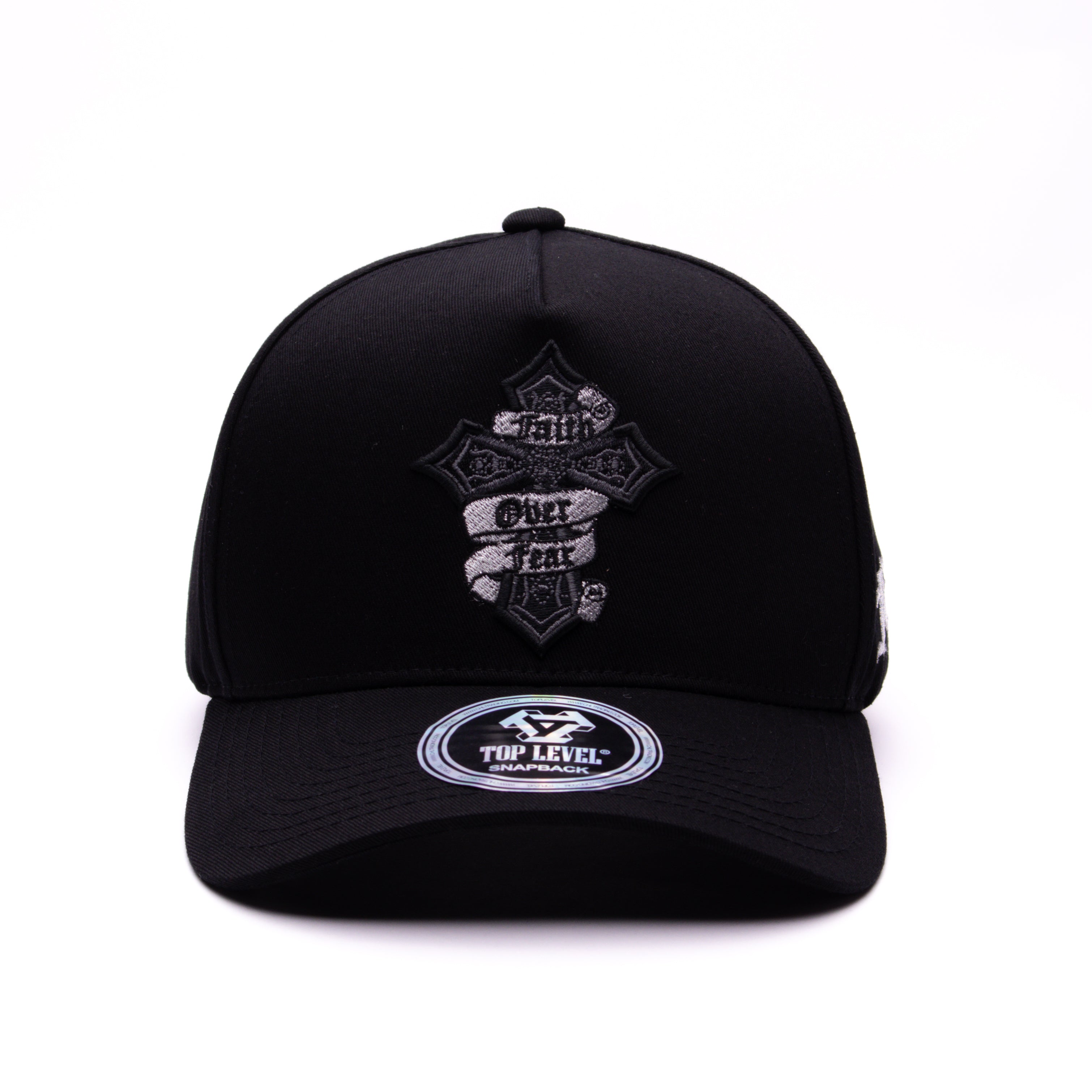 Faith Over Fear Top Level Designs Original 5 Panel Baseball A-Frame Snapback Hat
