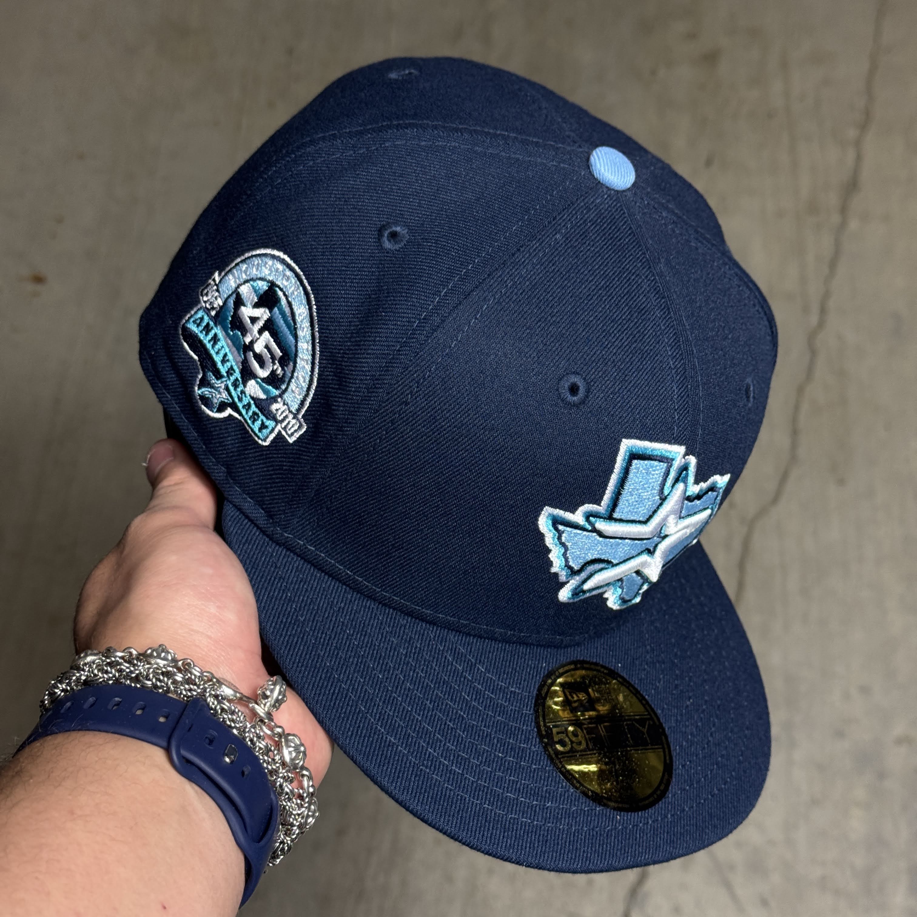 NWT 3/8 Navy Houston Astros 45th Anniversary 59fifty New Era Fitted Hat Cap