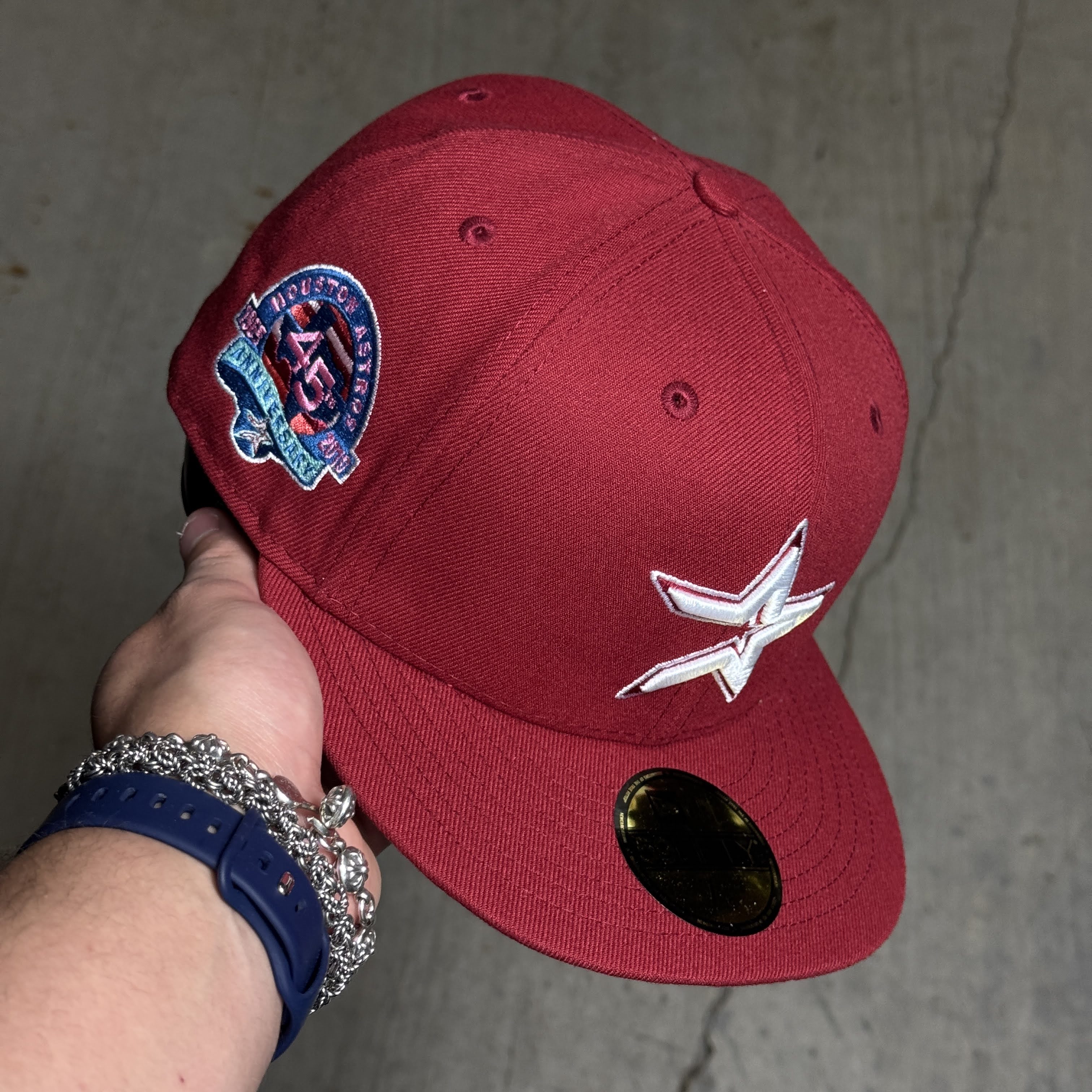 NWT 3/8 Red Houston Astros 45th Anniversary 59fifty New Era Fitted Hat Cap