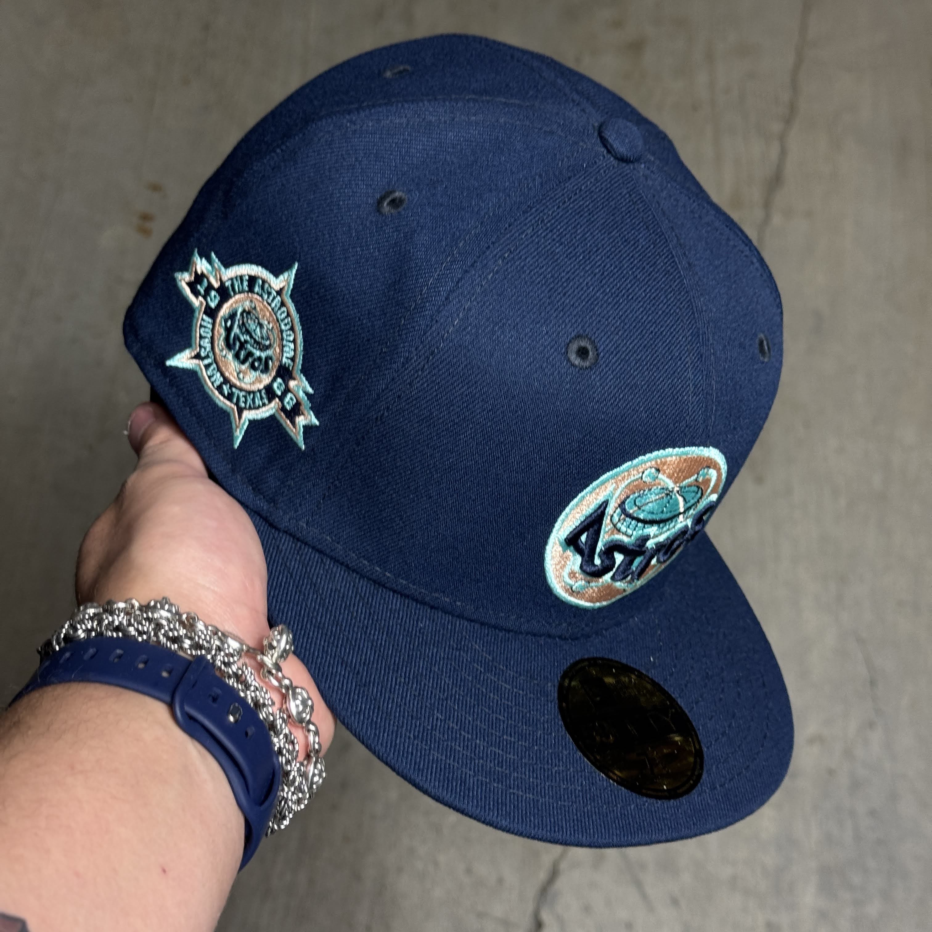 NWT 3/8 Navy Houston Astros 1986 Astrodome 59fifty New Era Fitted Hat Cap