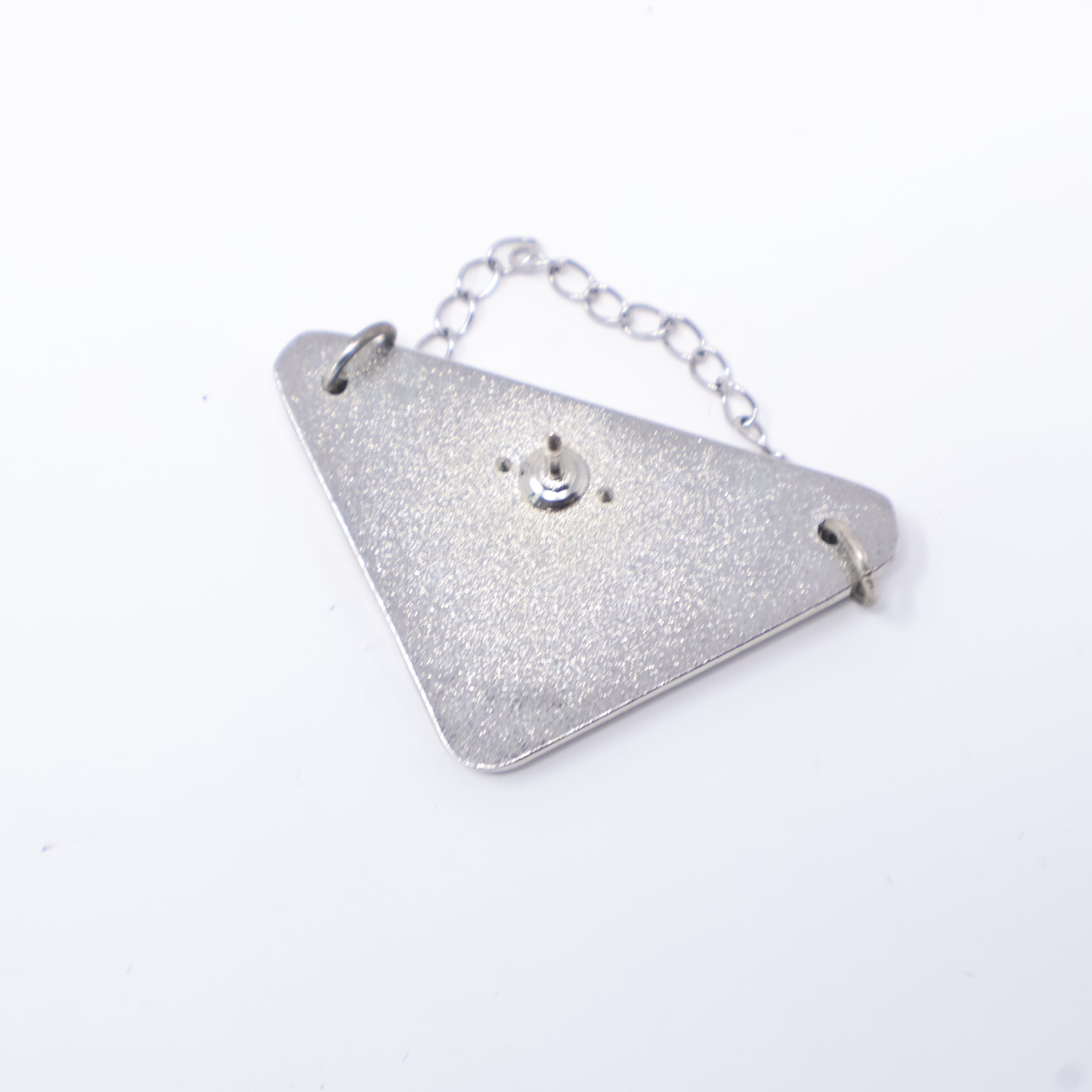 Prada Designer Inspired Silver'd Out Graphic Pin