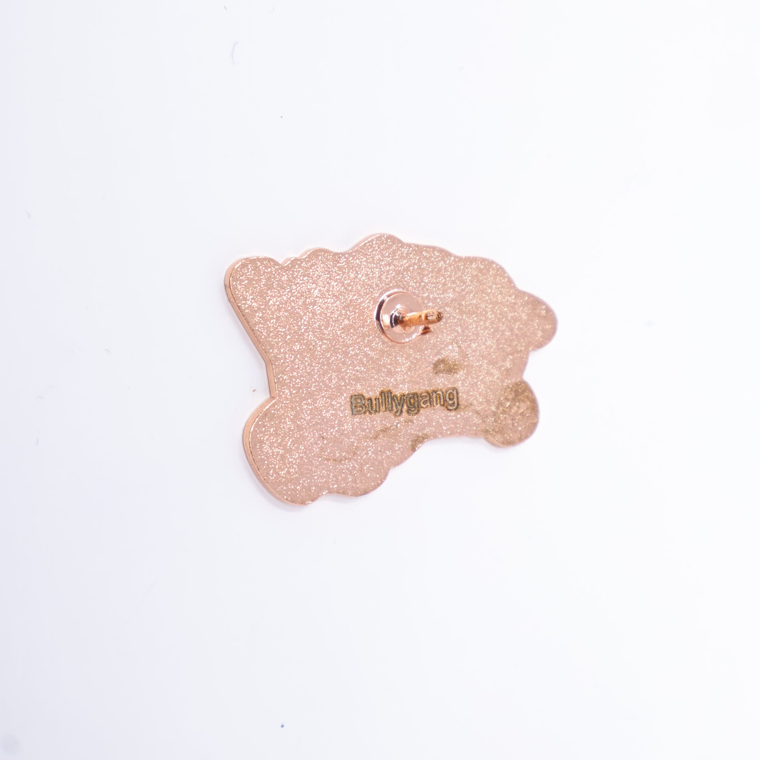 Bully Blue Text Copper Plating Fist Graphic Pin