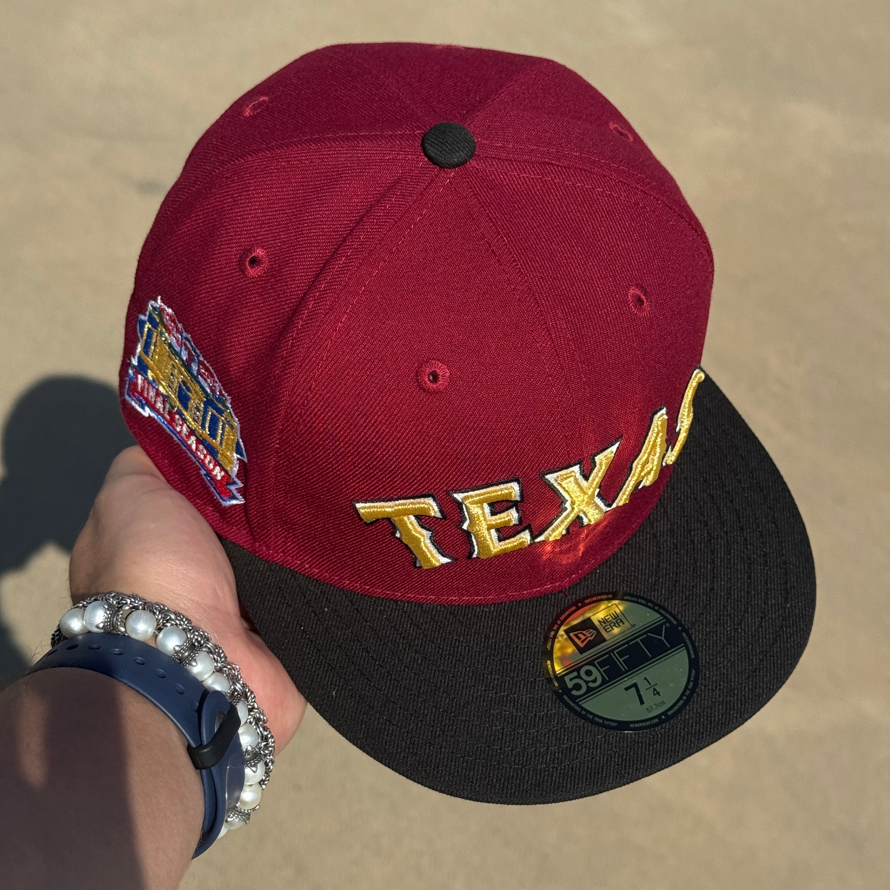 NWT 1/4 Maroon Dallas Texas Rangers Final Season 59fifty New Era Fitted Hat Cap