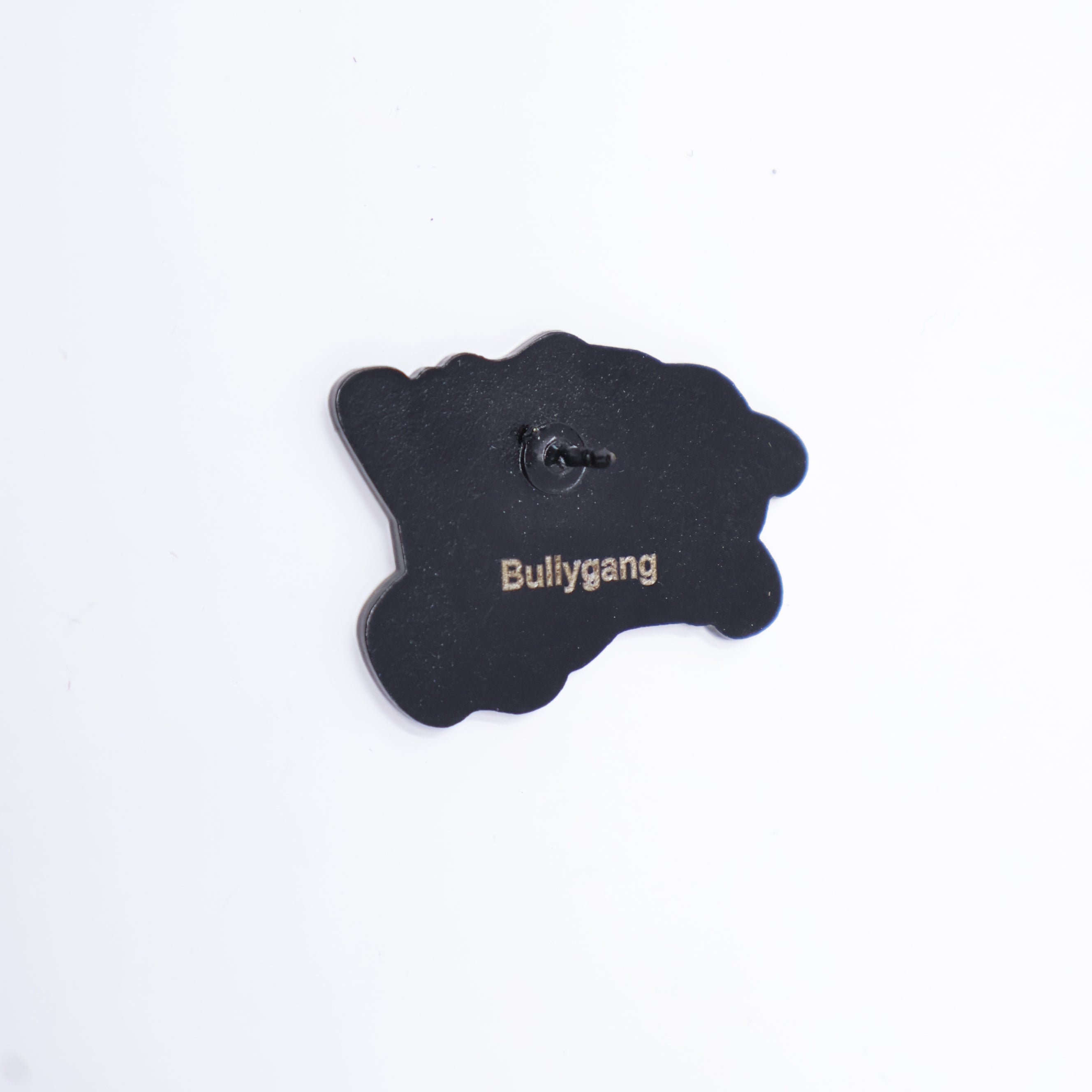 Bully Blue Text Black Plating Fist Graphic Pin