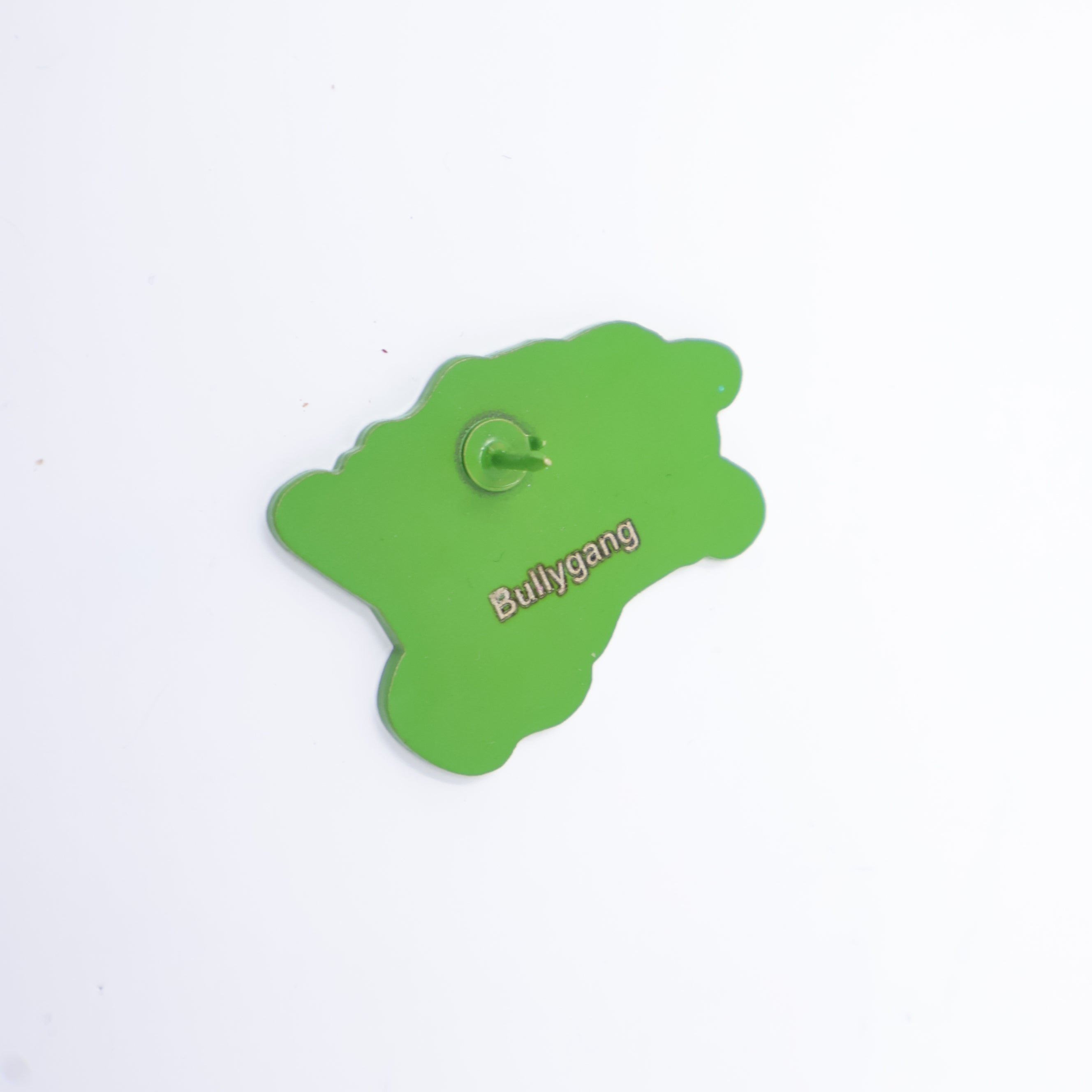 Bully Pink Text Green Plating Fist Graphic Pin