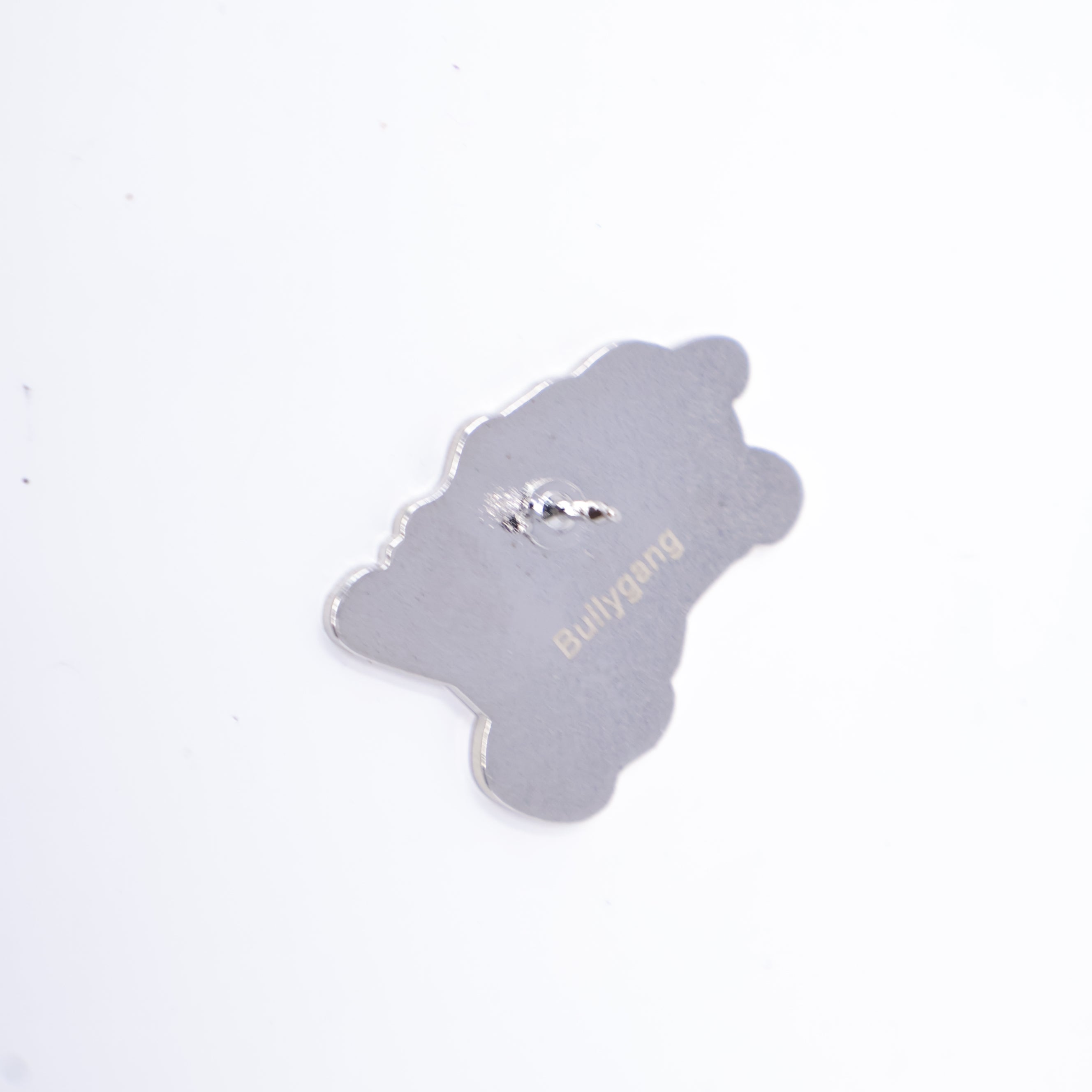 Bully Blue Text Silver Plating Fist Graphic Pin
