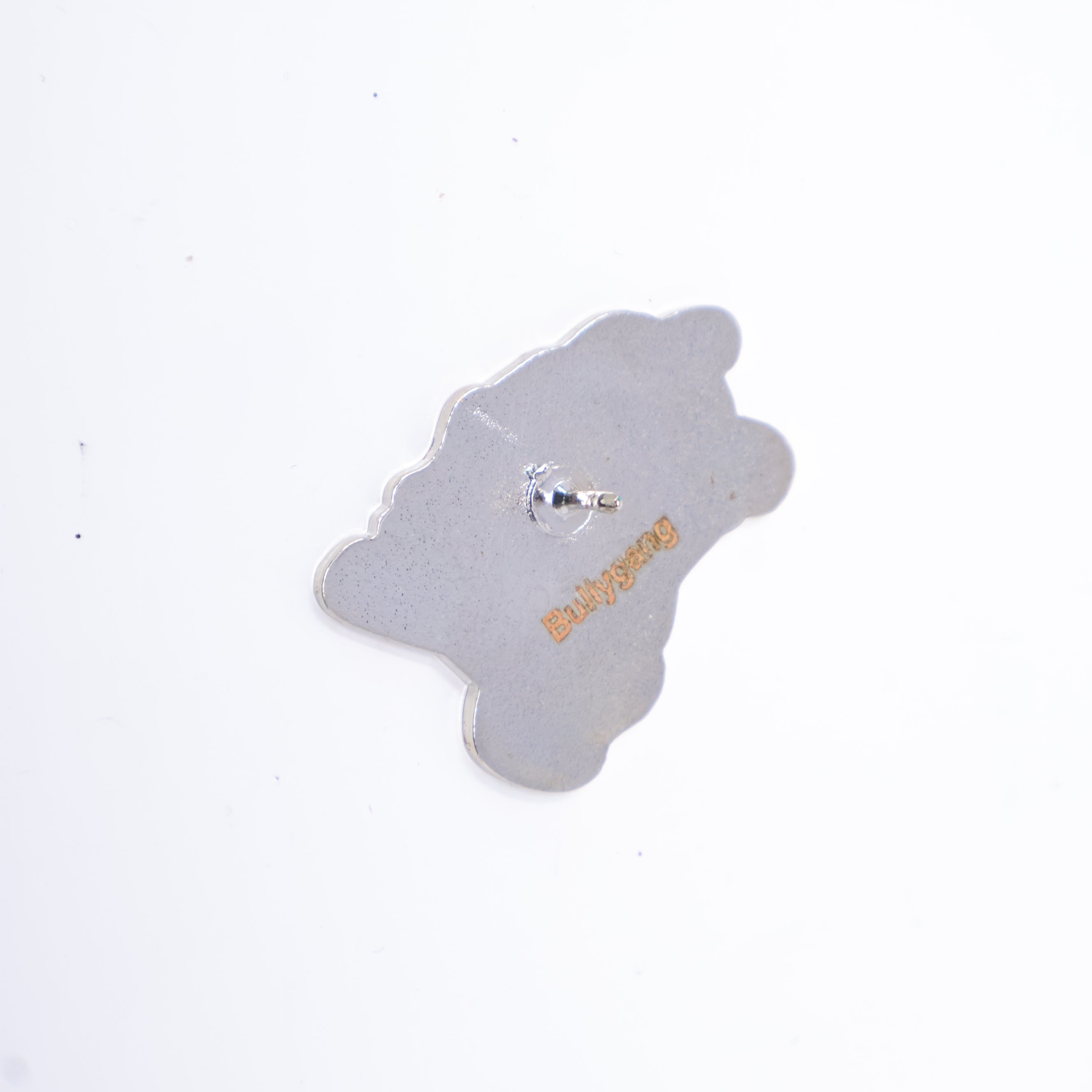 Bully White Text Silver Plating Fist Graphic Pin