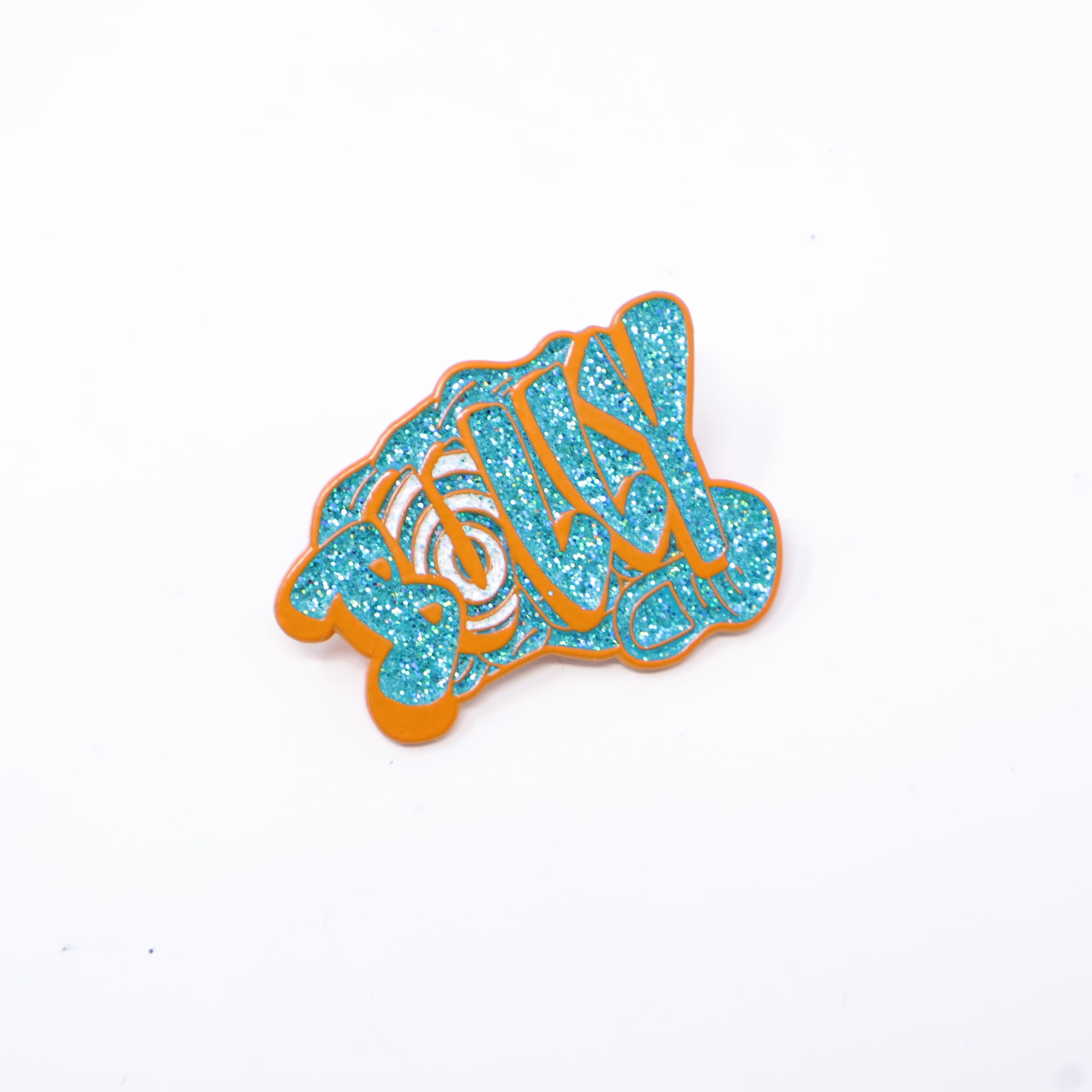 Bully Blue Text Orange Plating Fist Graphic Pin