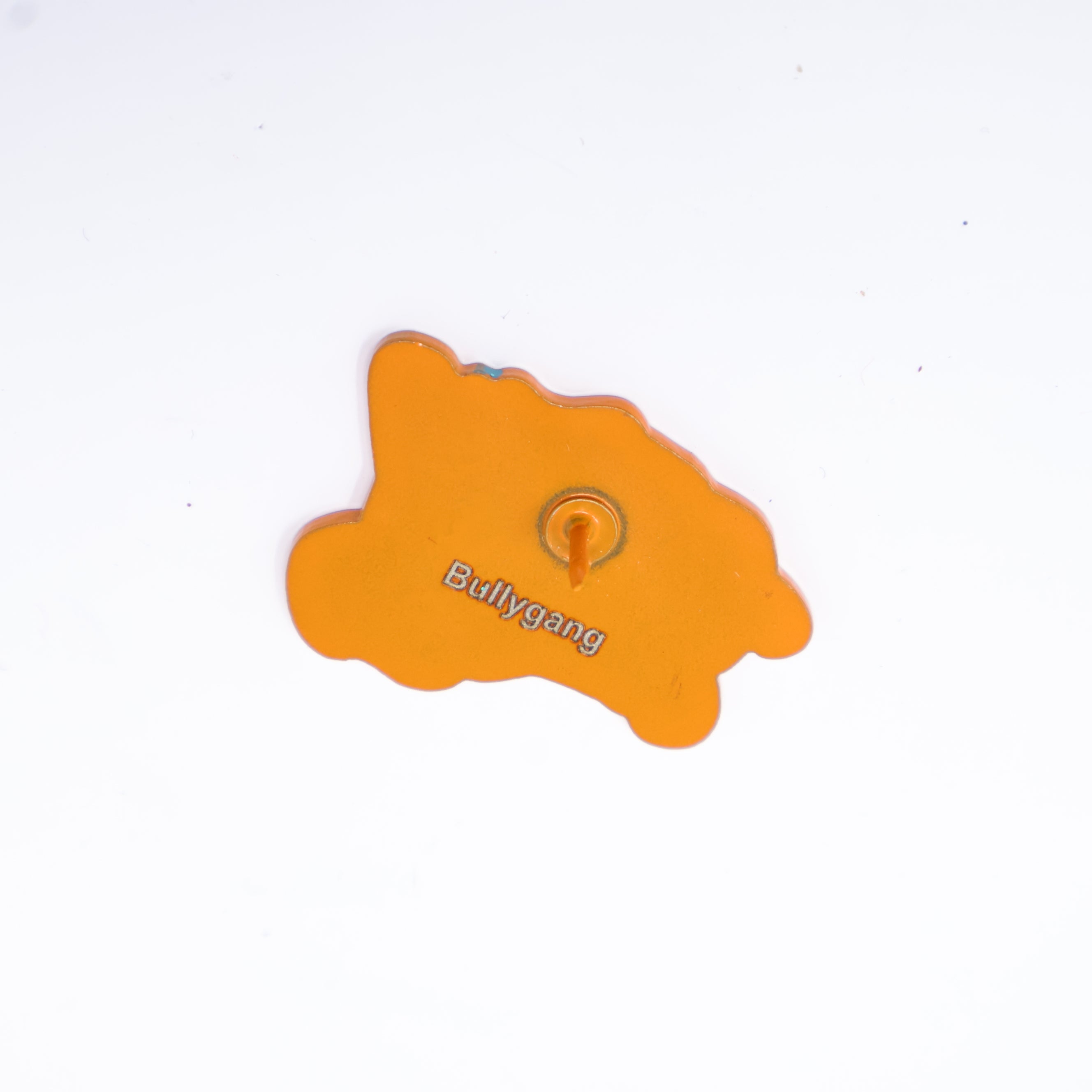 Bully Blue Text Orange Plating Fist Graphic Pin