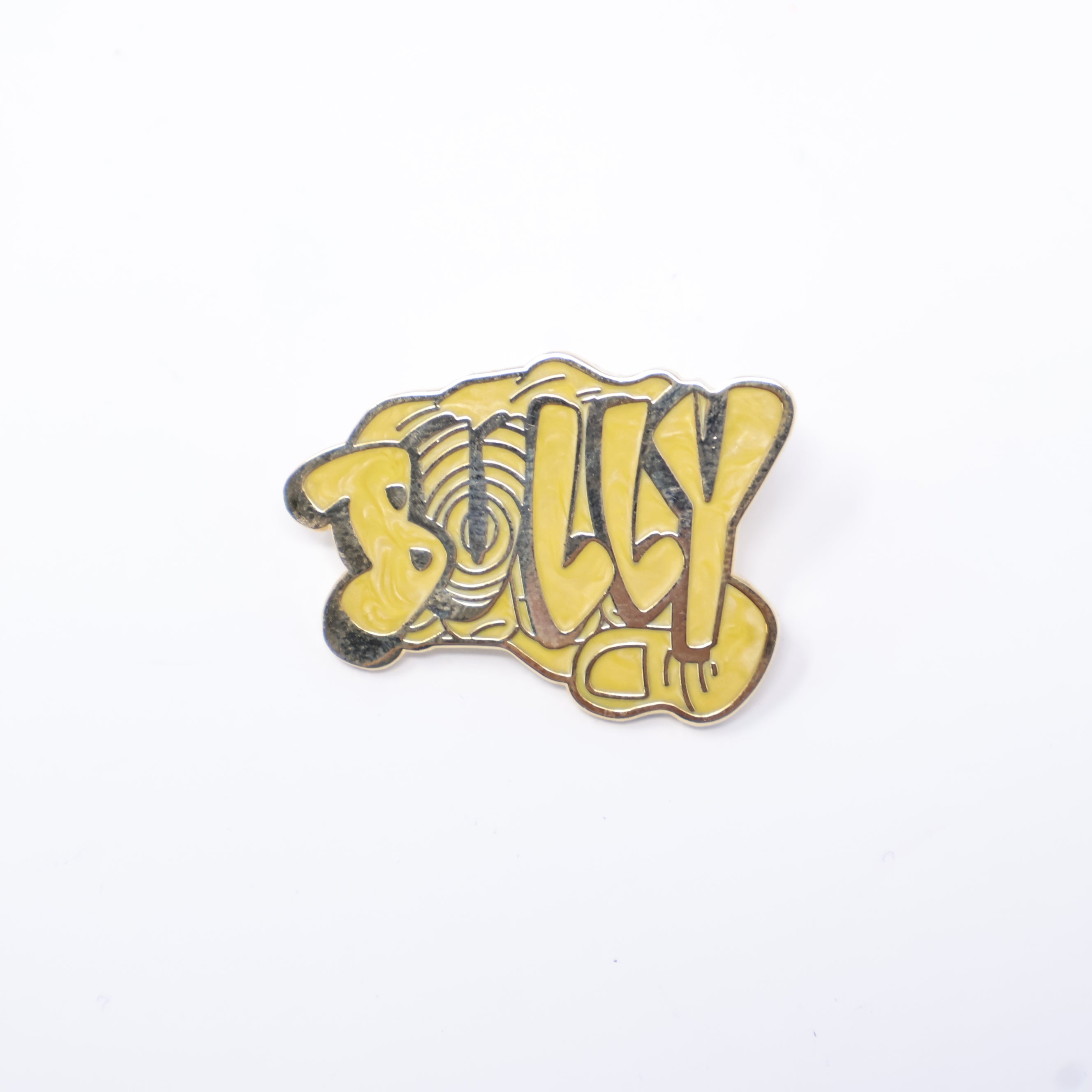 Bully Yellow Text Gold Plating Fist Graphic Pin