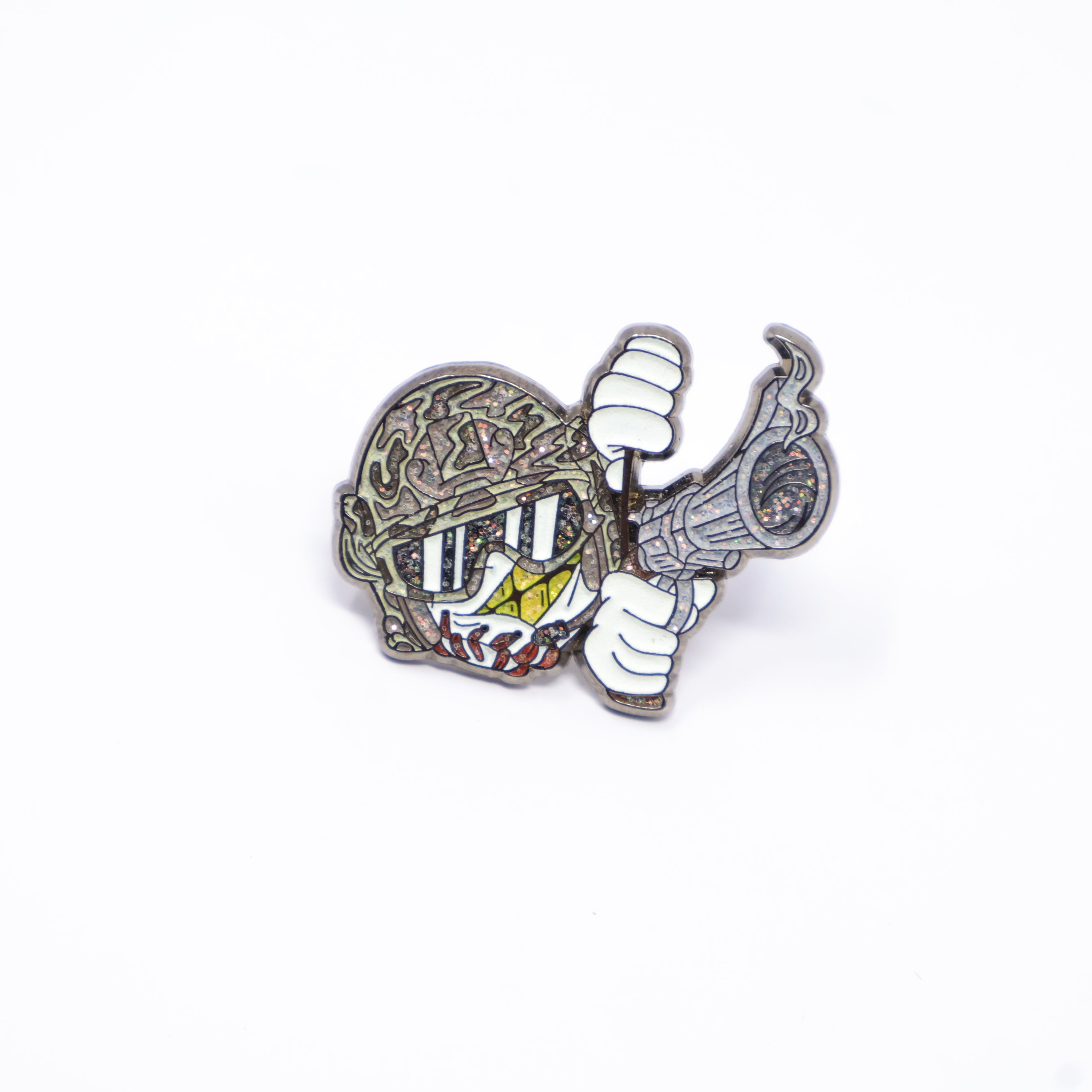 Camo Helmet Baseball Shooter Graphic Pin