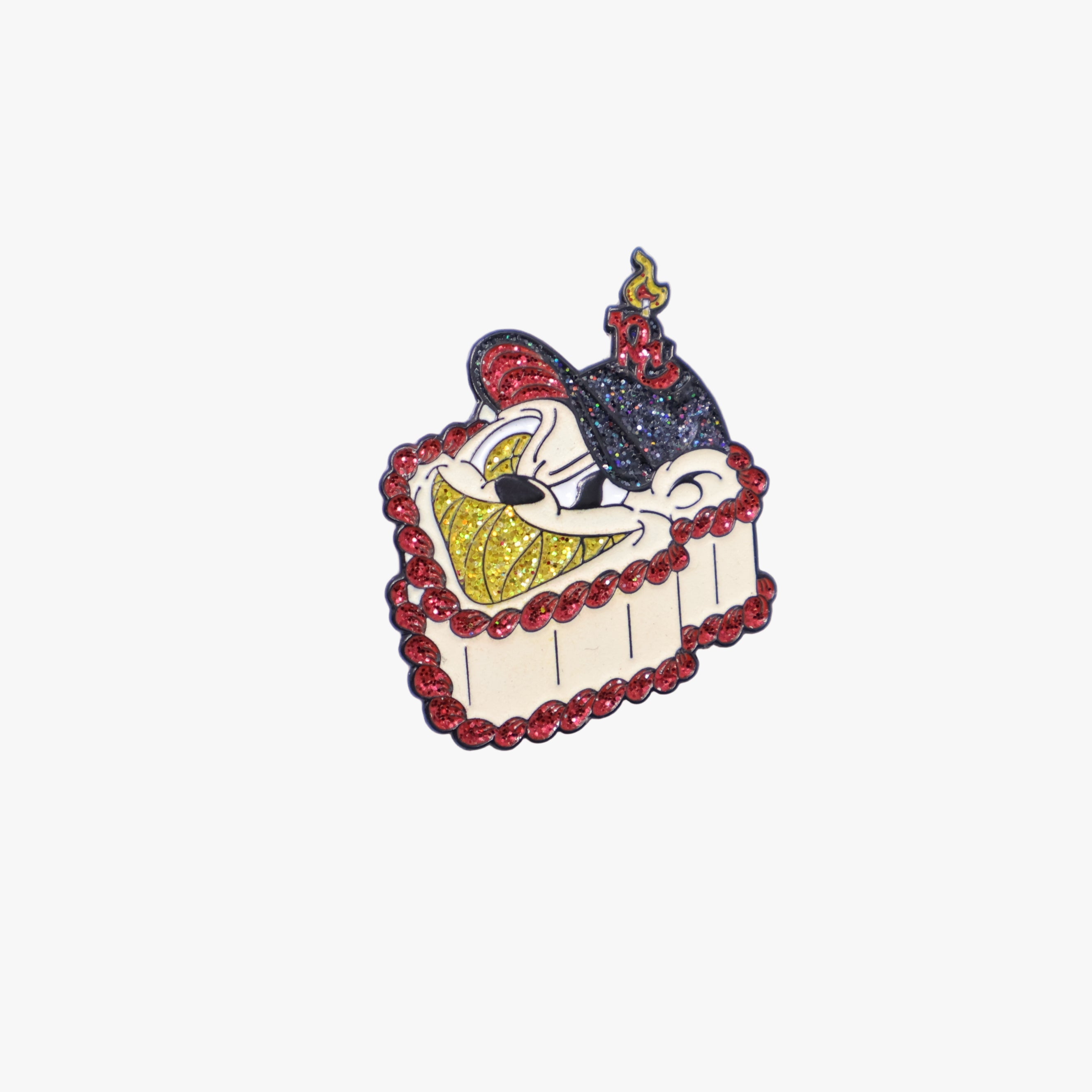 PinzCity Bear Birthday Cake Red Graphic Pin
