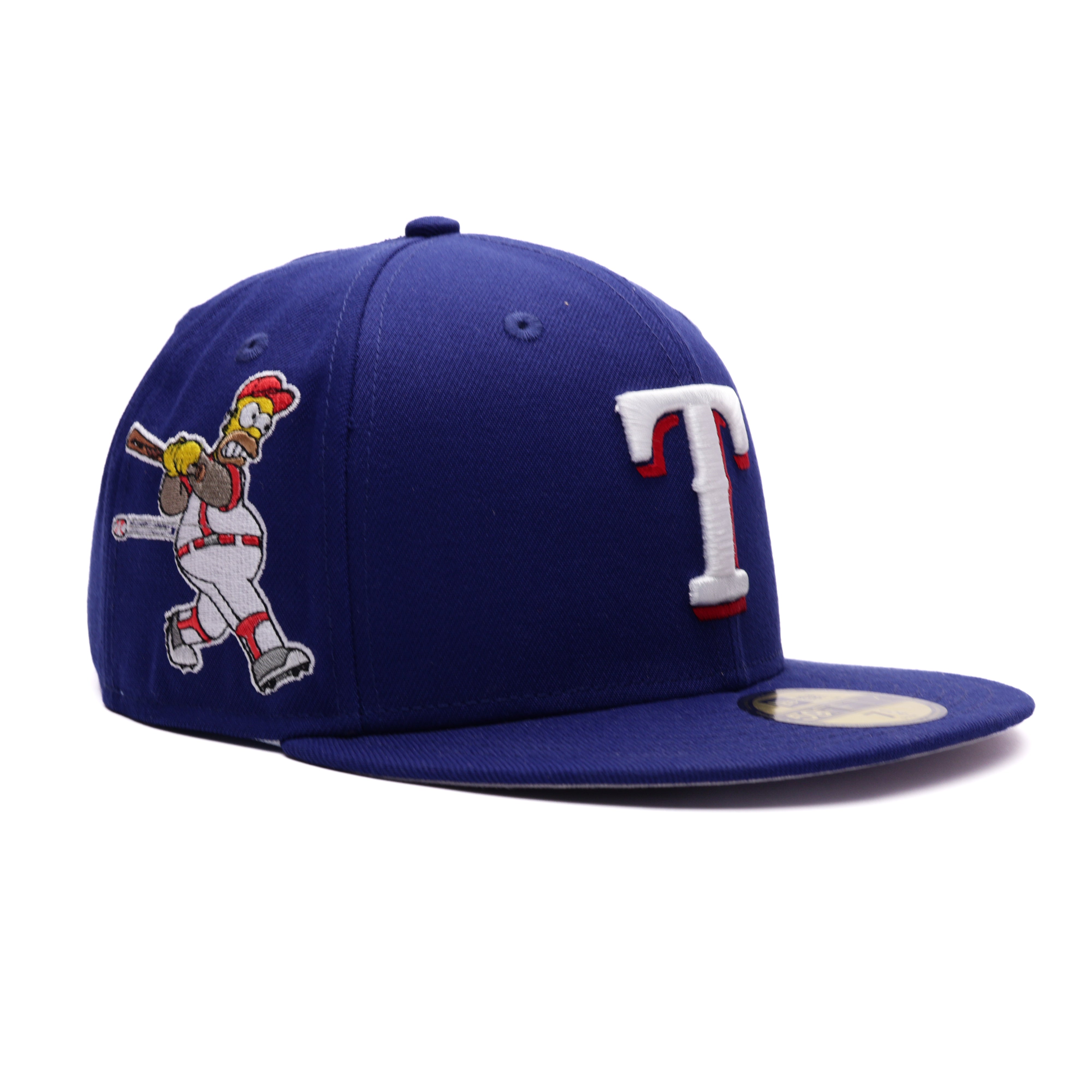 NWT 1/4 Blue Texas Rangers Homer Simpson TV 59fifty New Era Fitted Hat Cap