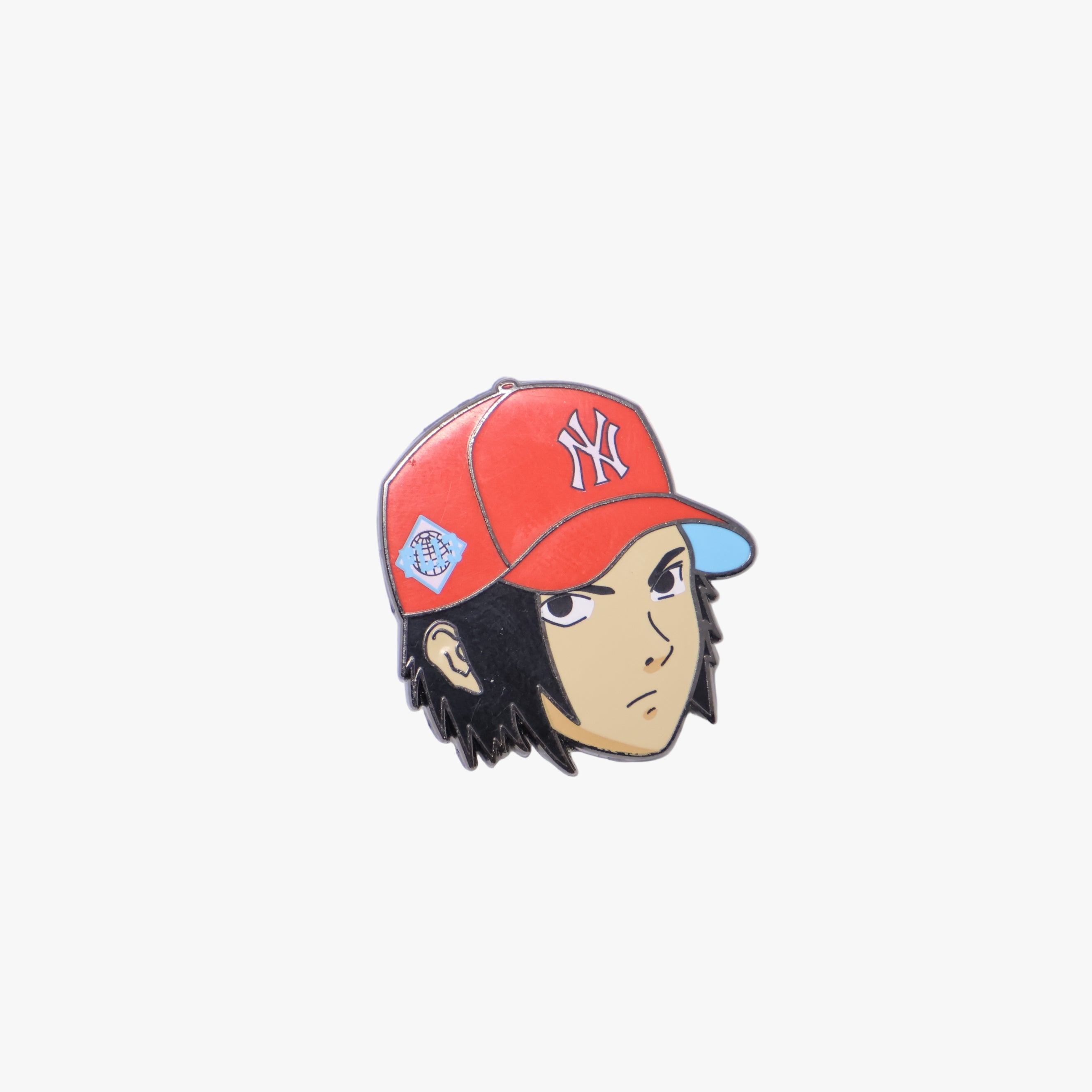 Red Yankees Anime Cartoon Graphic Pin
