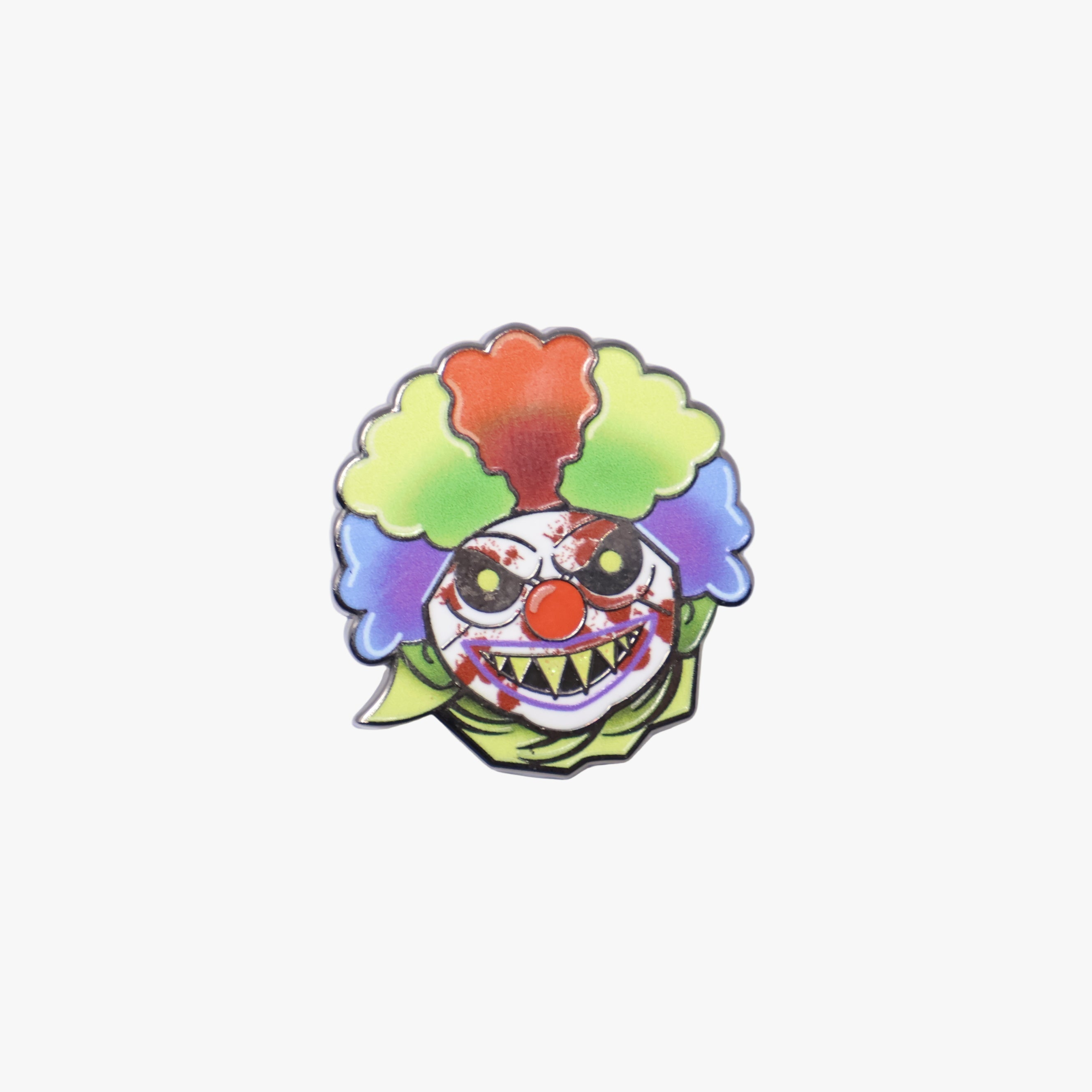 Scary Clown Skull Graphic Pin