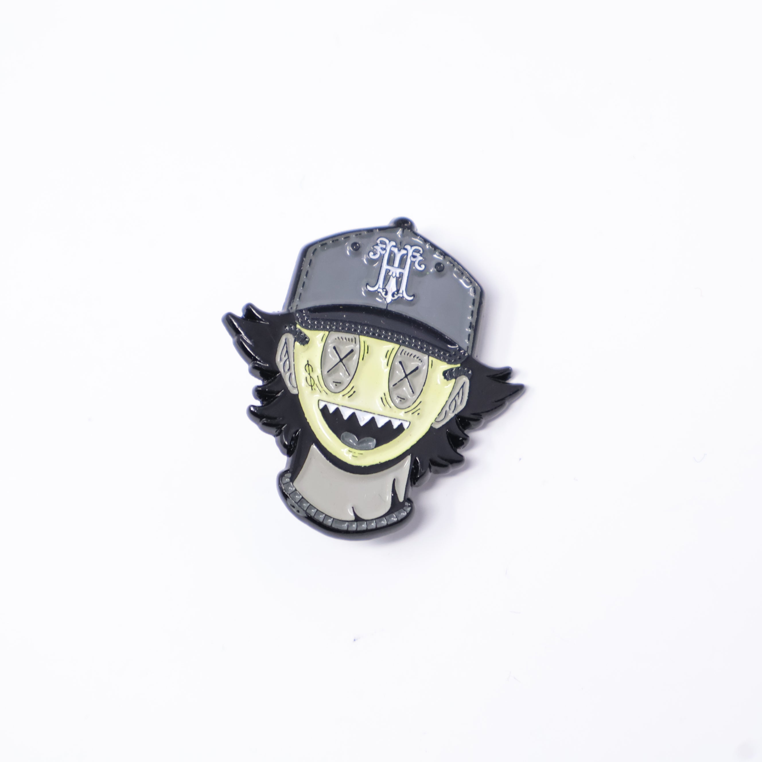 Gray Hat Character Graphic Pin