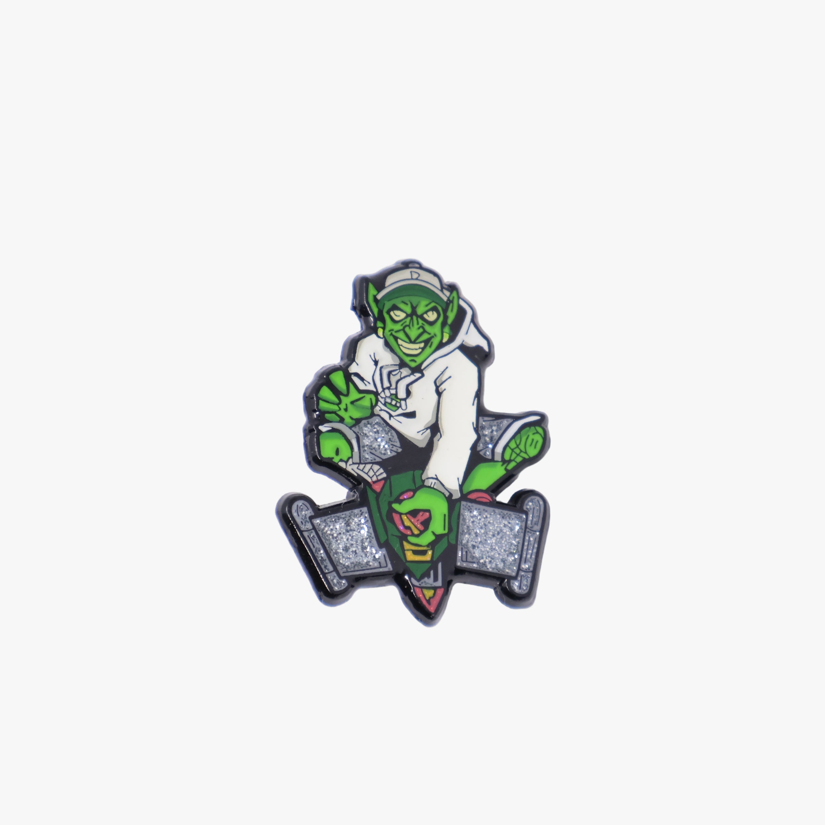Green Goblin White/Silver Graphic Pin