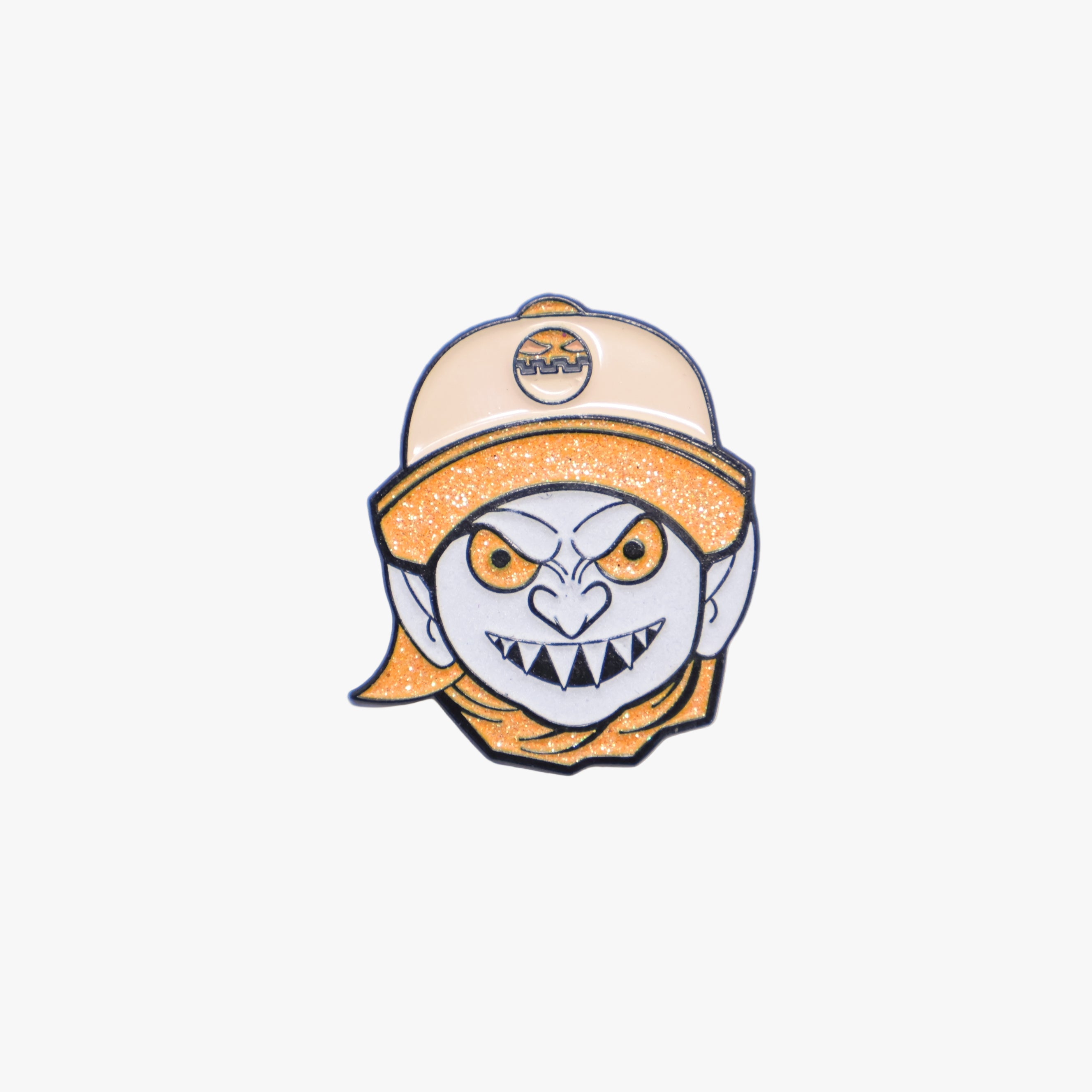 Orange Green Goblin Graphic Pin