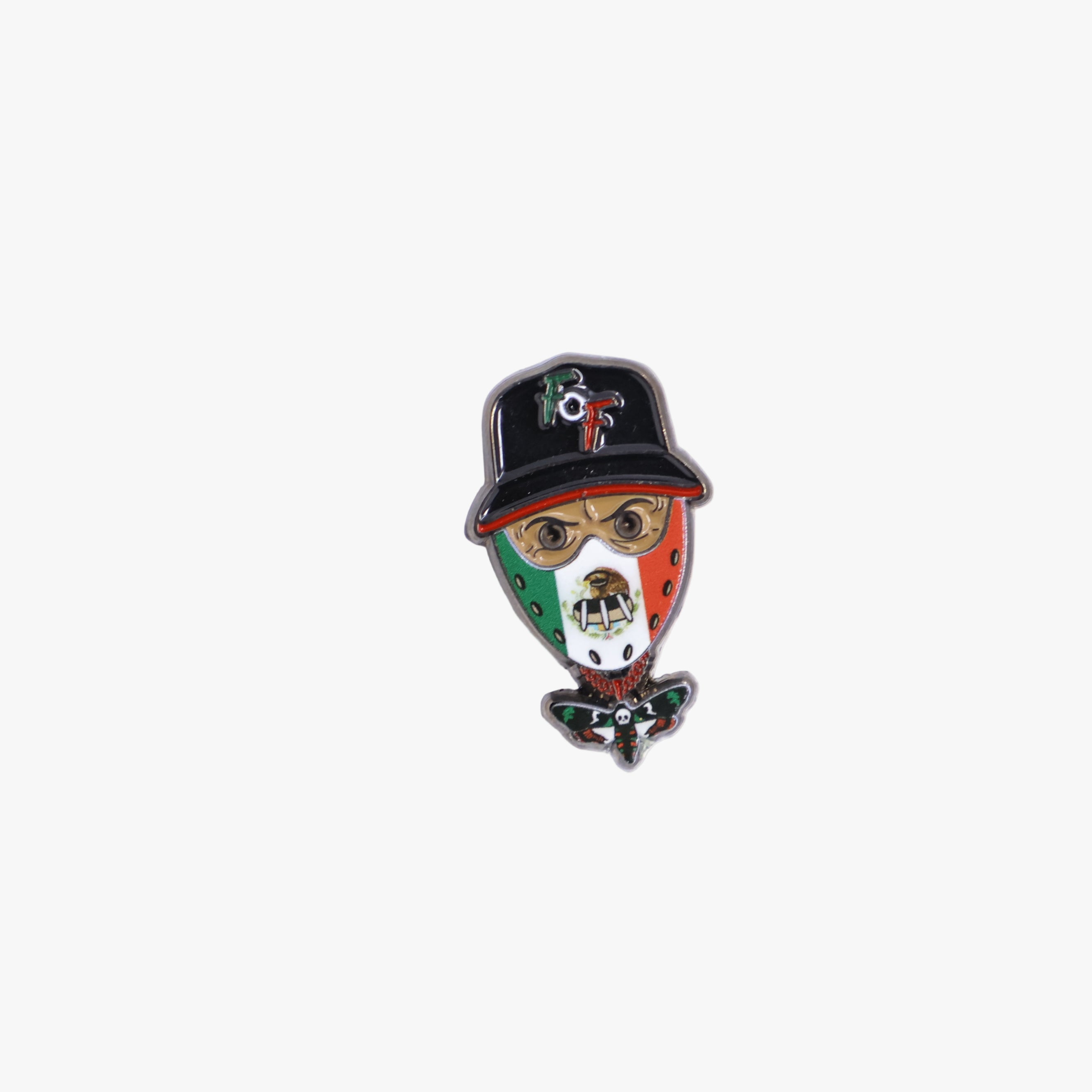 Mexican Flag Mask Graphic Pin