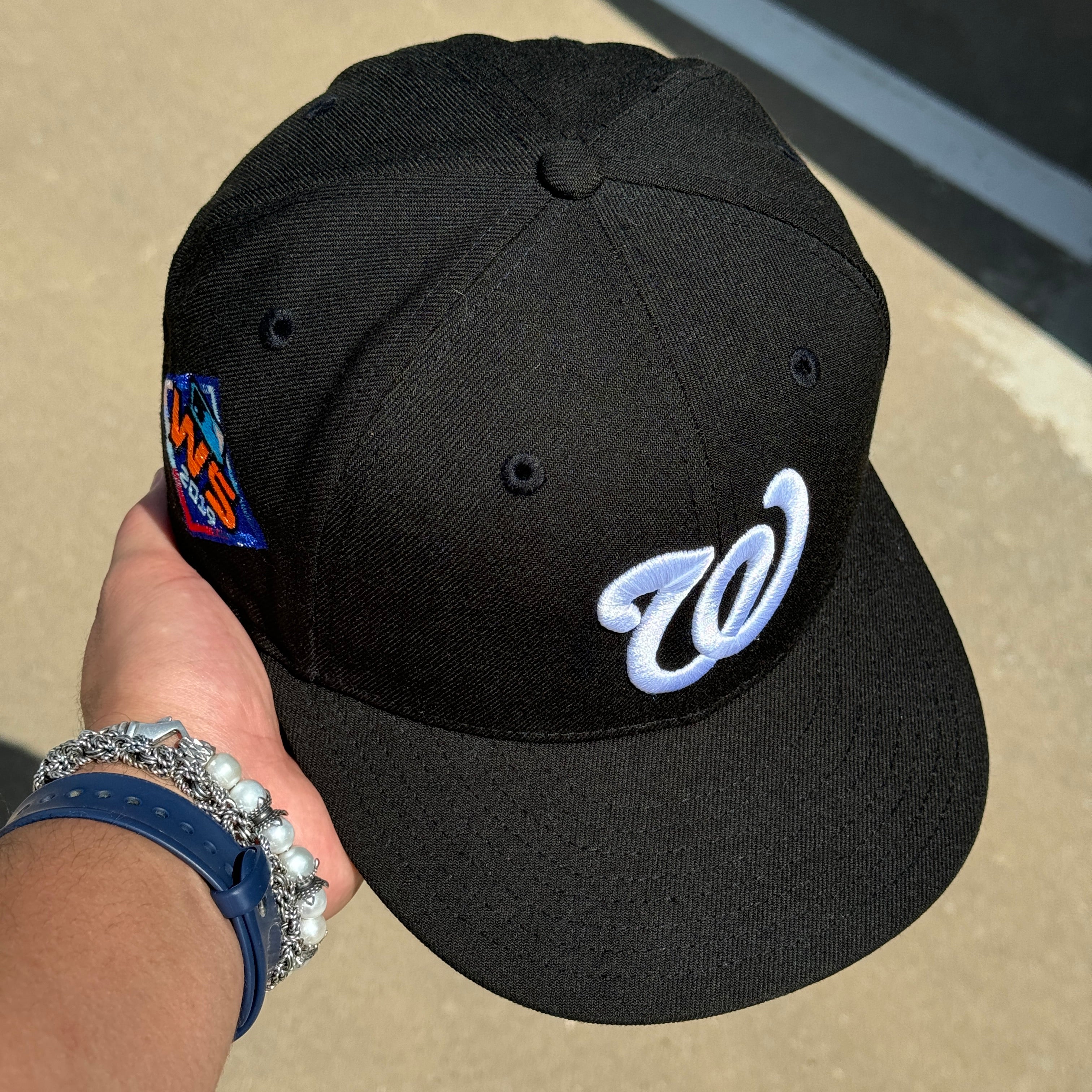 USED 1/8 Black Washington Nationals 2019 World Series 59fifty New Era Fitted Hat Cap