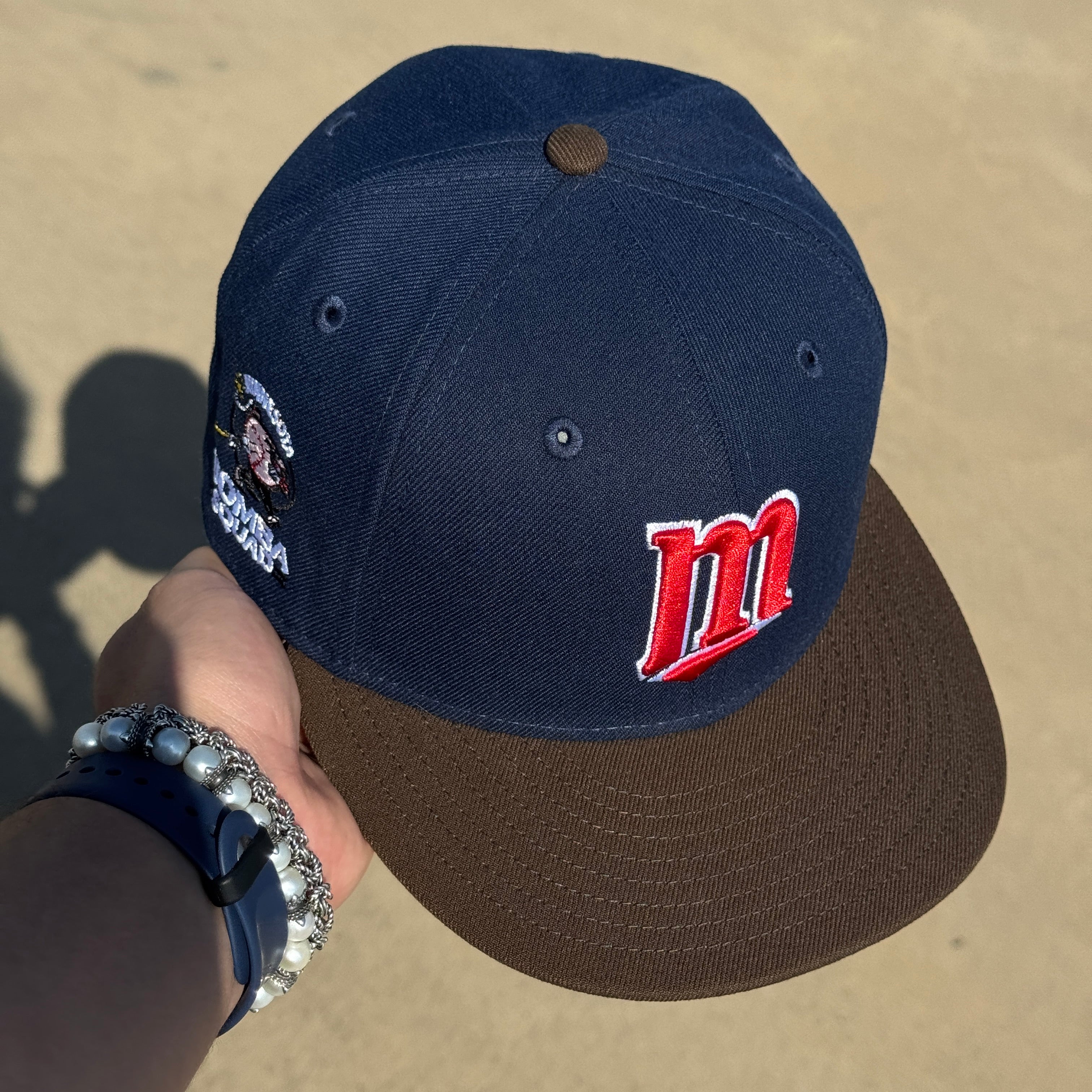 USED 1/8 Navy Minnesota Twins Bomba Squad 59fifty New Era Fitted Hat Cap