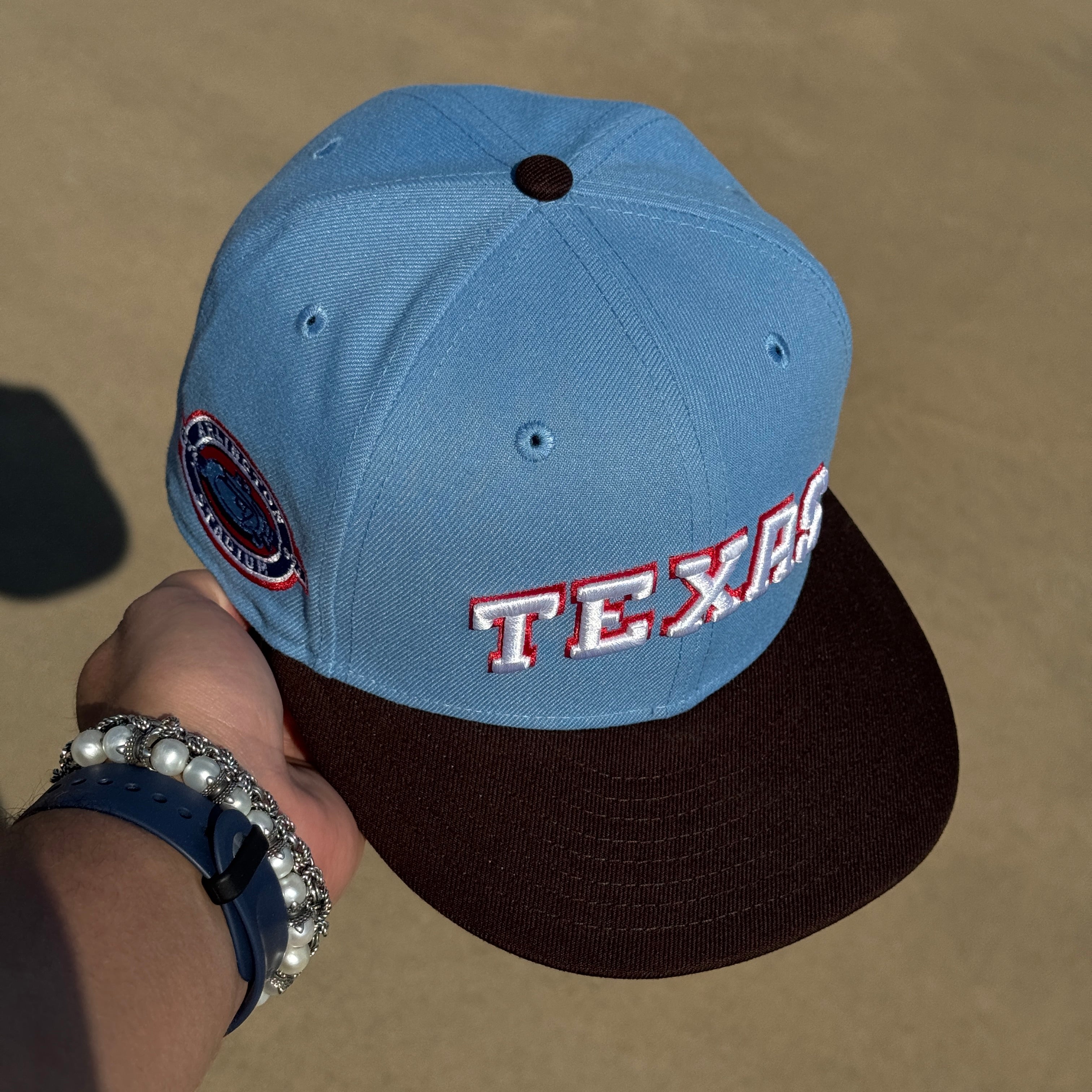 USED 1/8 Blue Dallas Texas Rangers Arlington Stadium 59fifty New Era Fitted Hat Cap