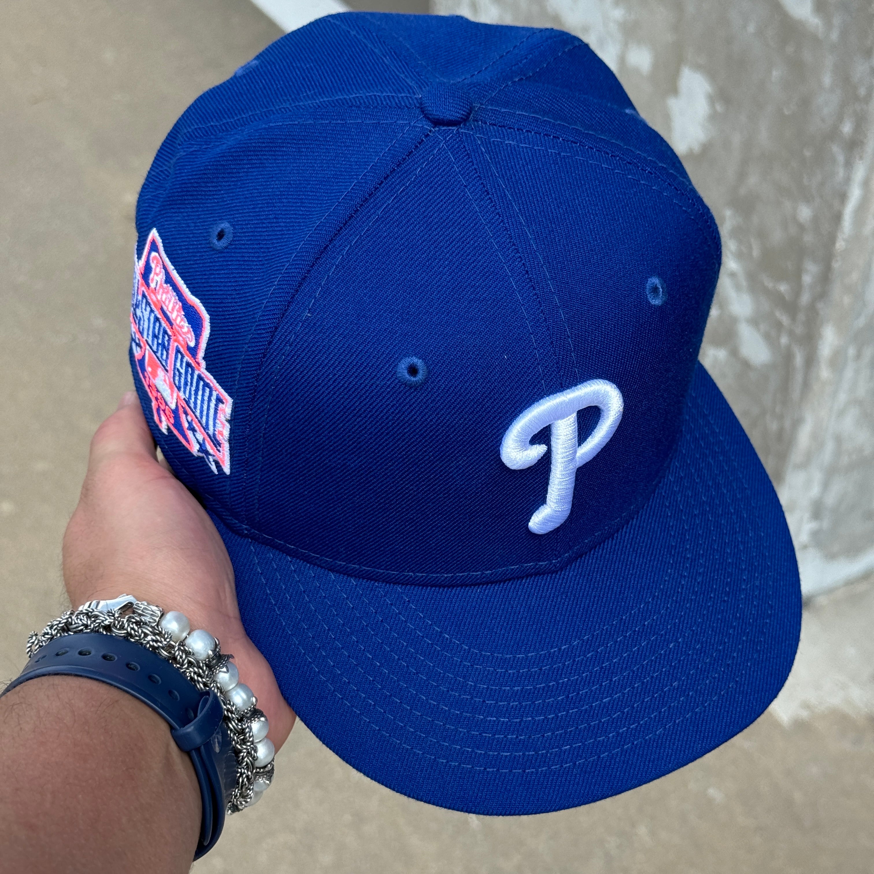 USED 7 Blue Philadelphia Phillies 1996 All Star Game 59fifty New Era Fitted Hat Cap