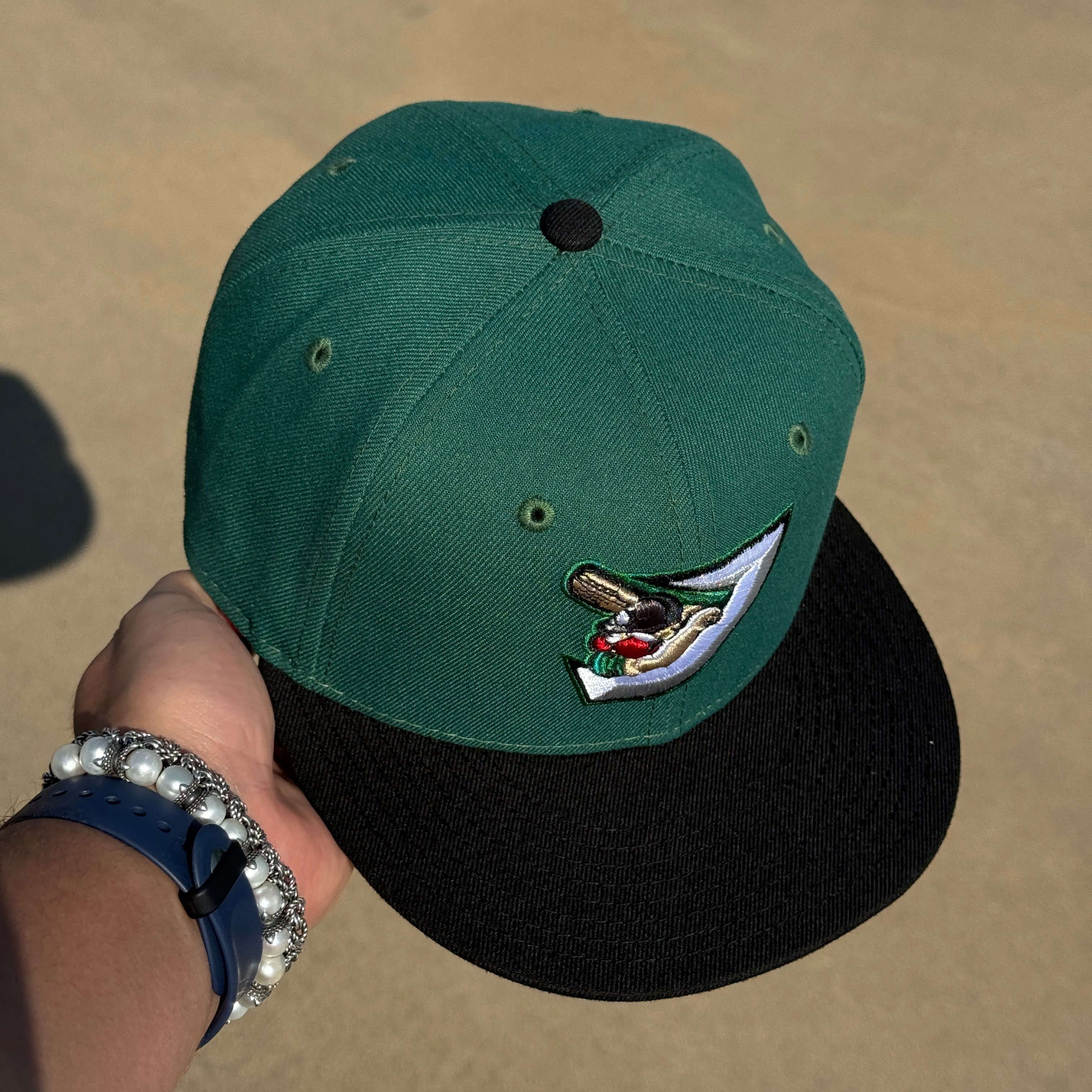 USED 1/8 Green West Tenn Diamond Jaxx Minor League 59fifty New Era Fitted Hat Cap