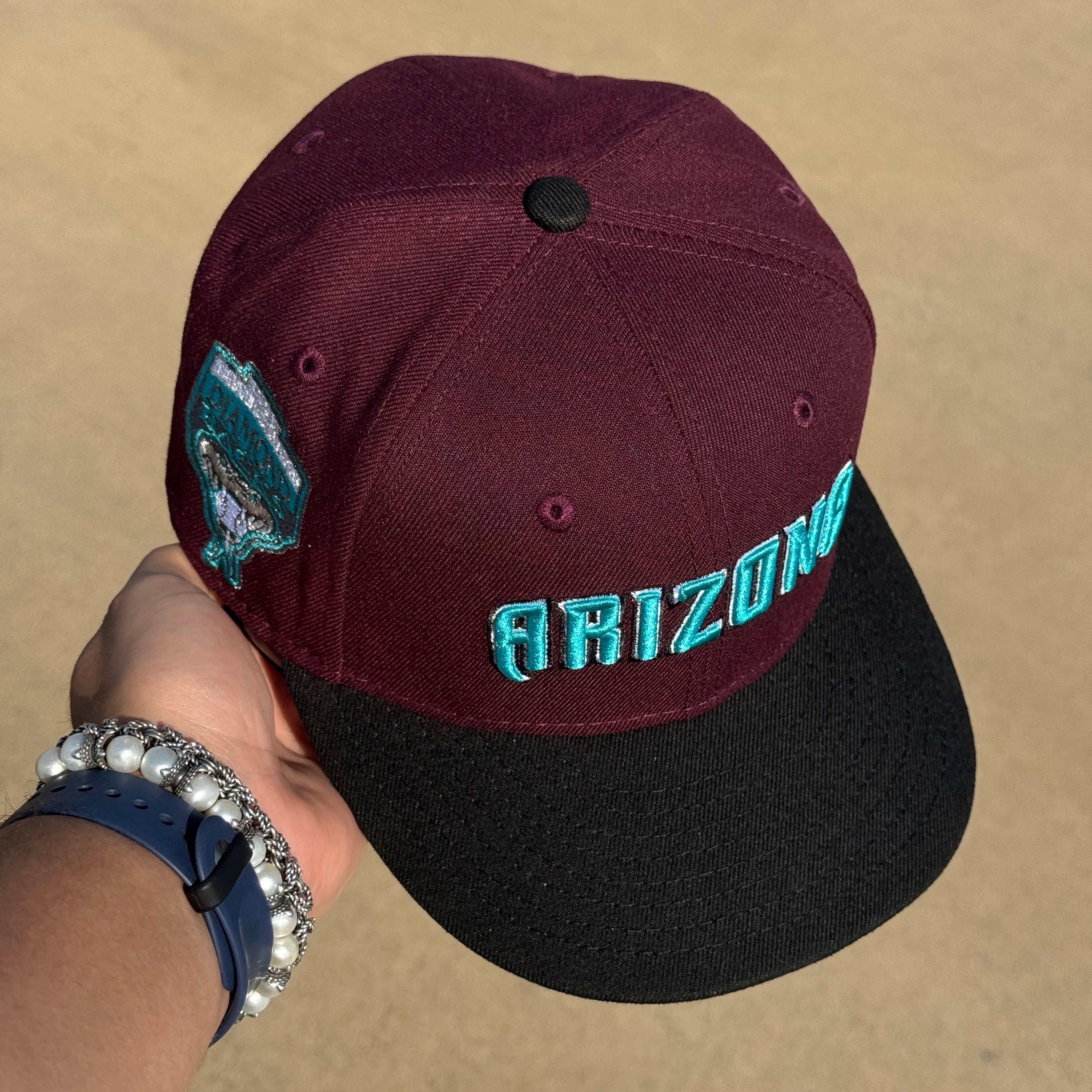 USED 1/8 Maroon Arizona Diamondbacks 1998 Inaugural Season 59fifty New Era Fitted Hat Cap