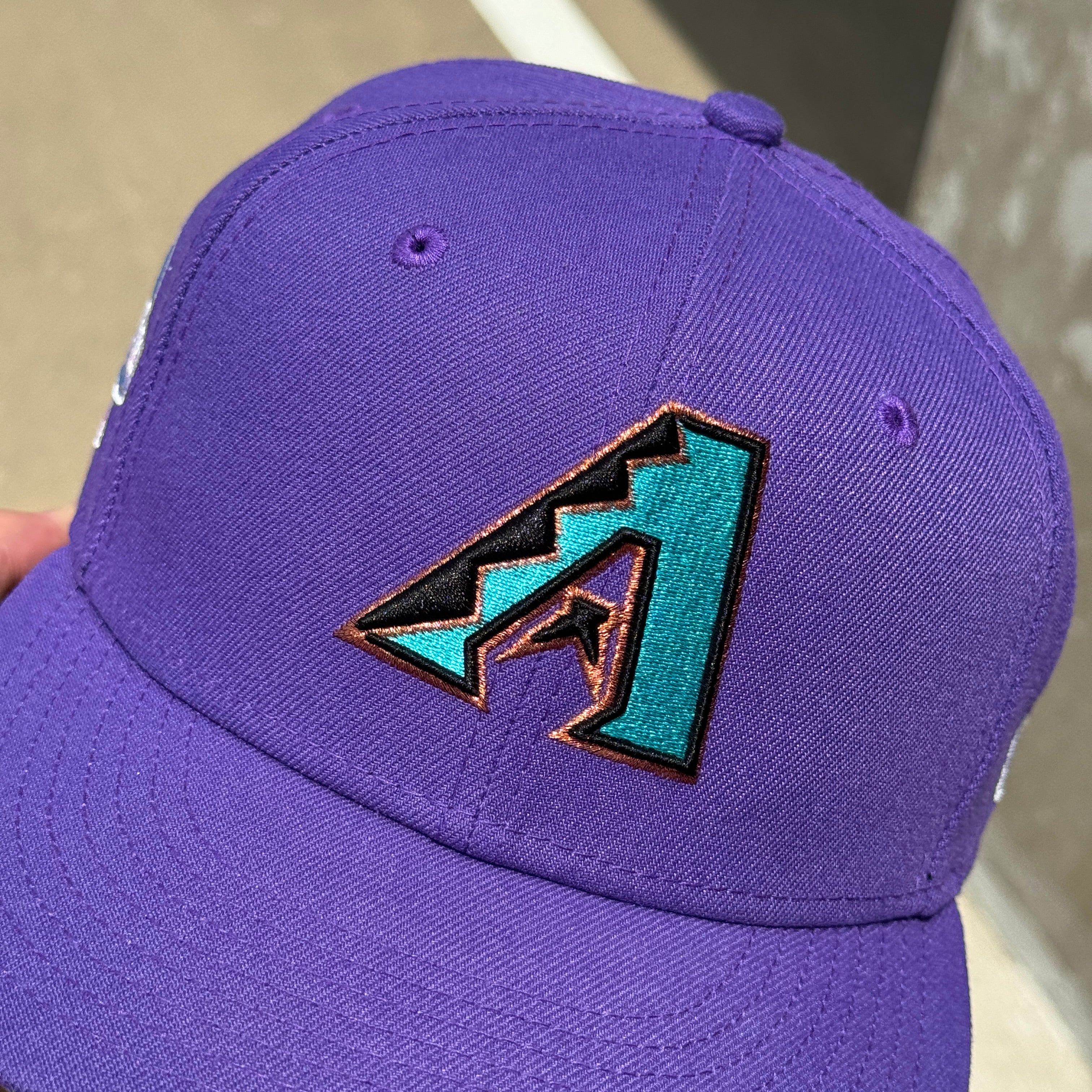 USED 7 Purple Arizona Diamondbacks 2001 World Series 59fifty New Era Fitted Hat