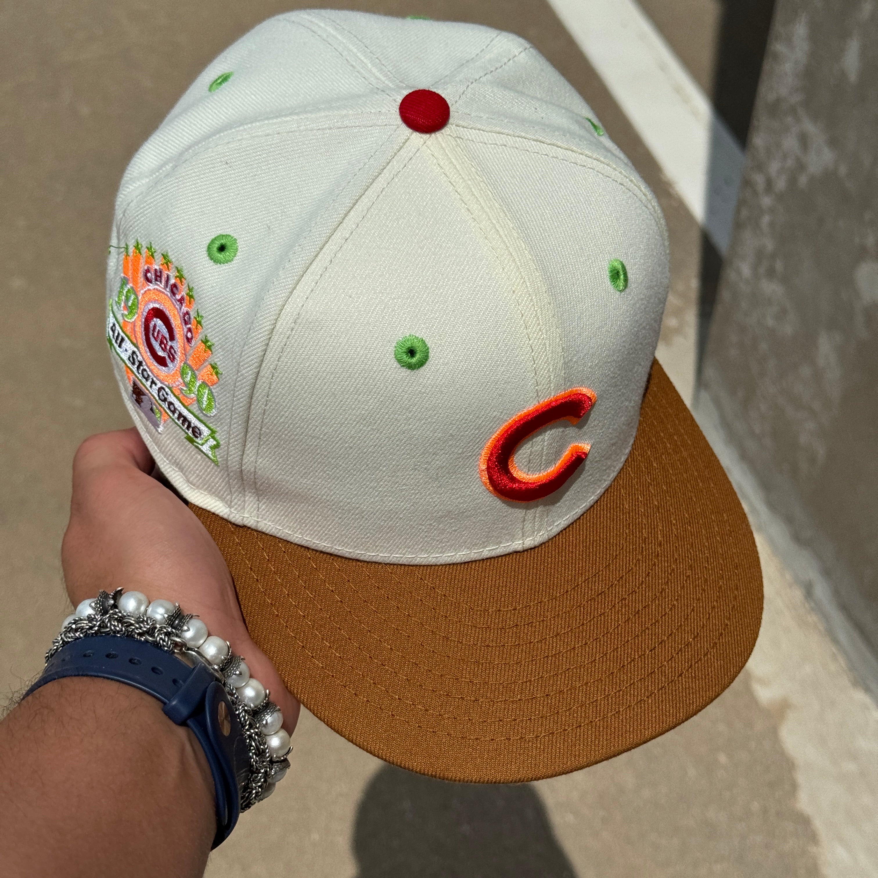 USED 7 Chrome Chicago Cubs 1990 All Star Game 59fifty New Era Fitted Hat