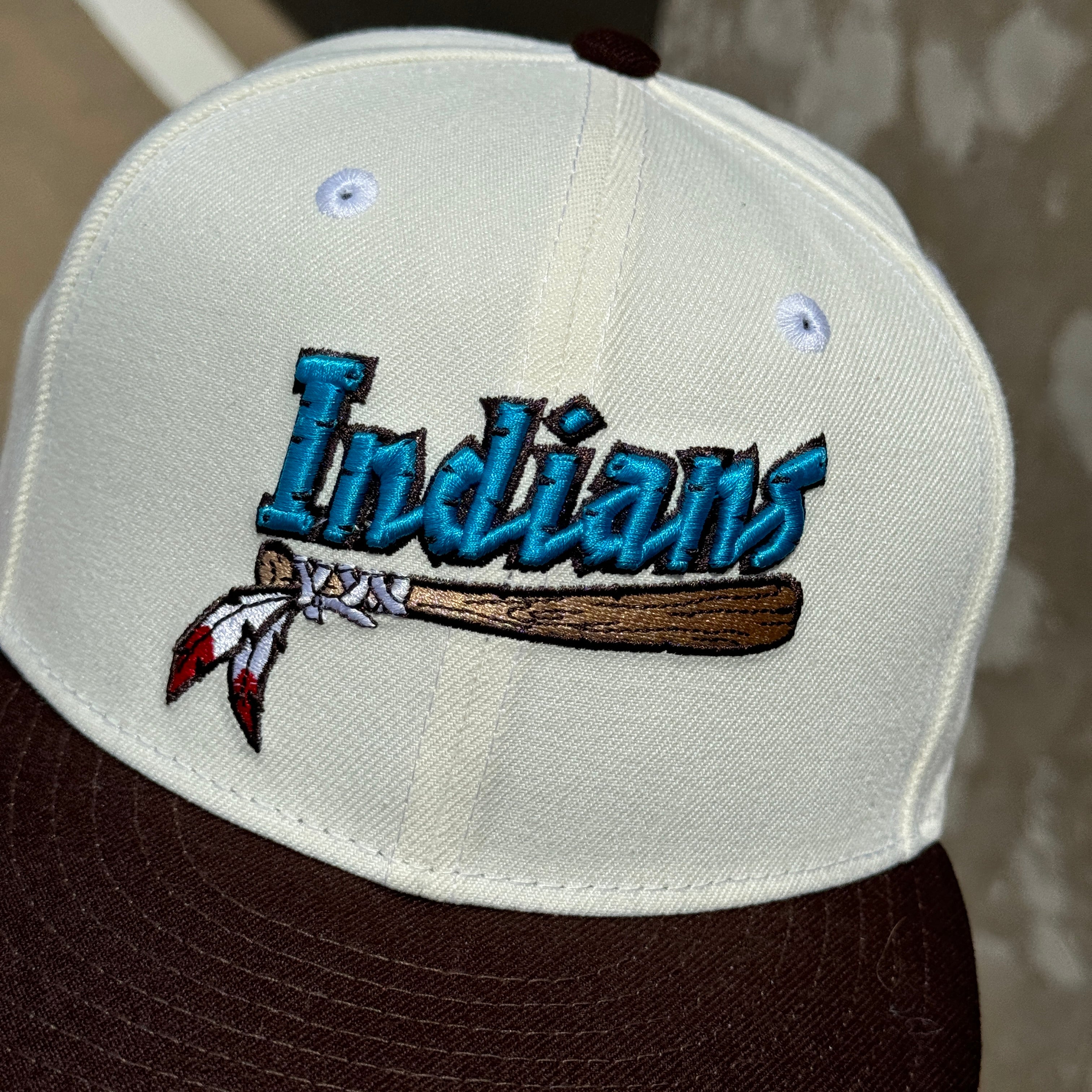 USED 7 Chrome Kinston Indians K Logo Simple Clean 59fifty New Era Fitted Hat