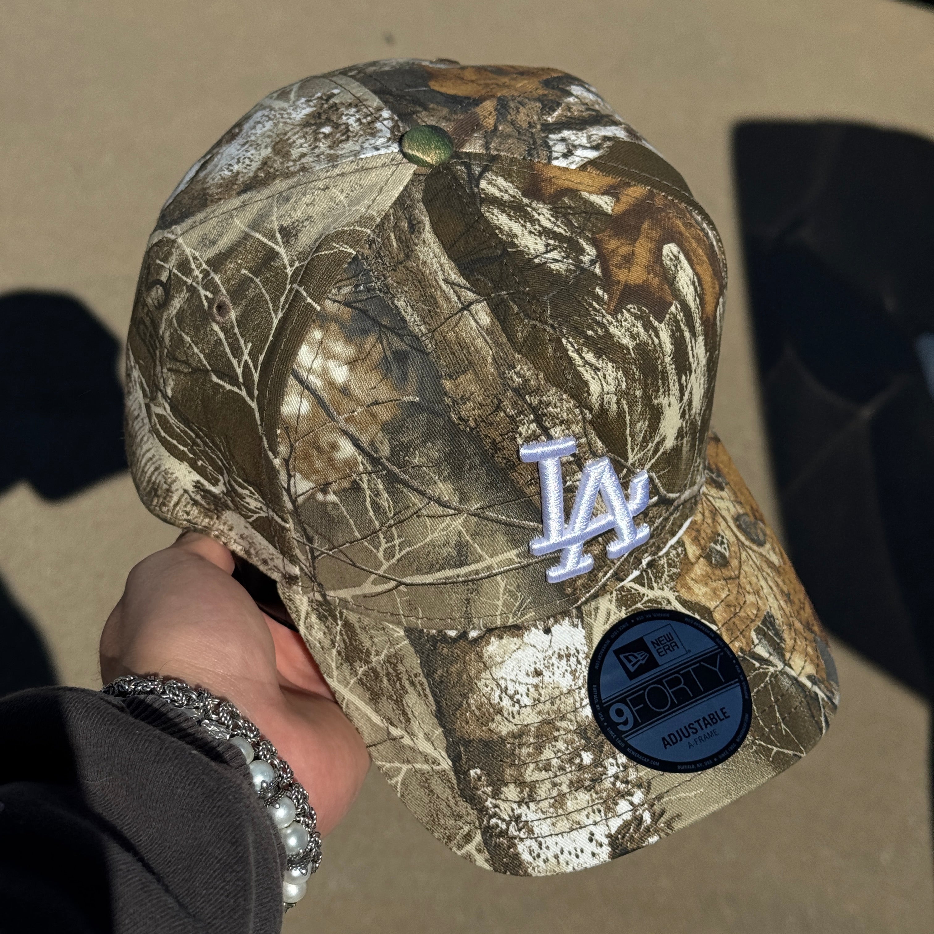 NWT Camo Realtree Los Angeles Dodgers Simple Clean Dope 9Forty New Era Adjustable Snapback Hat