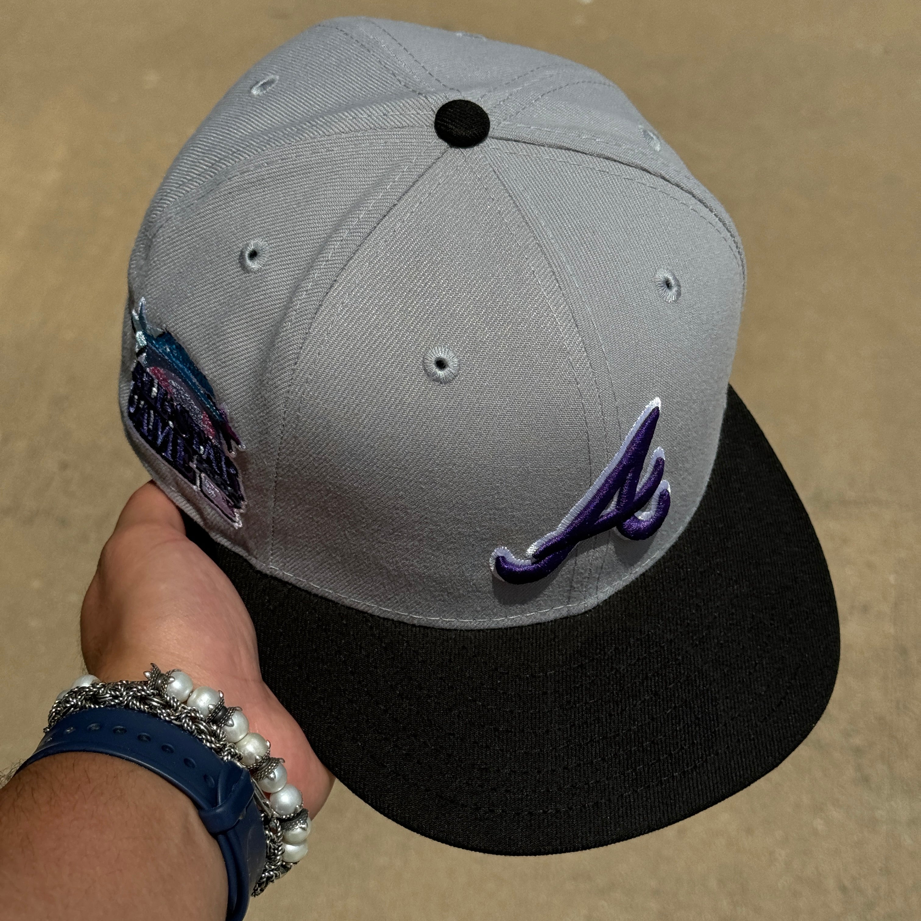 USED 1/2 Gray Atlanta Braves 2000 All Star Game 59fifty New Era Fitted Hat Cap
