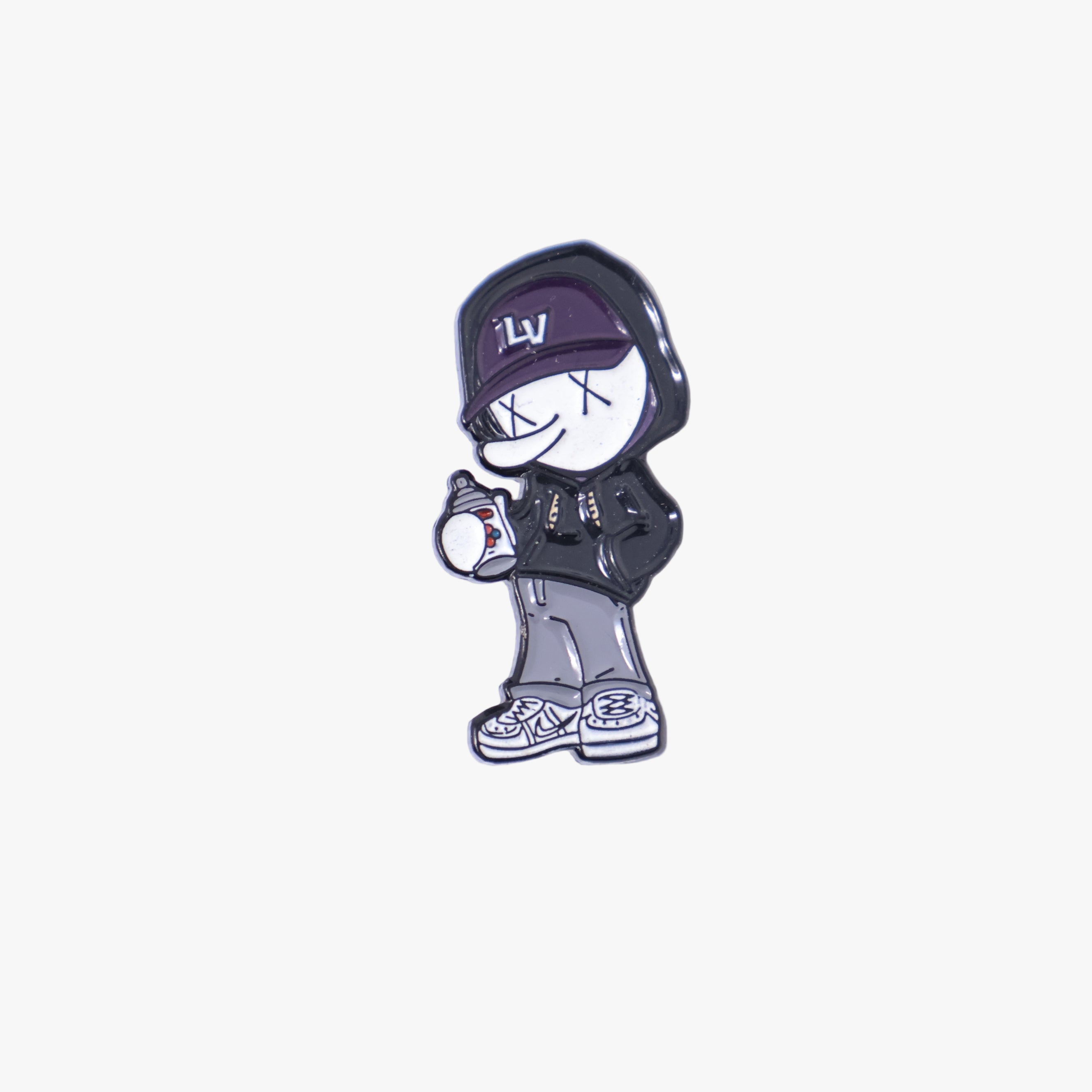 Gray Graffiti Artist Graphic Pin