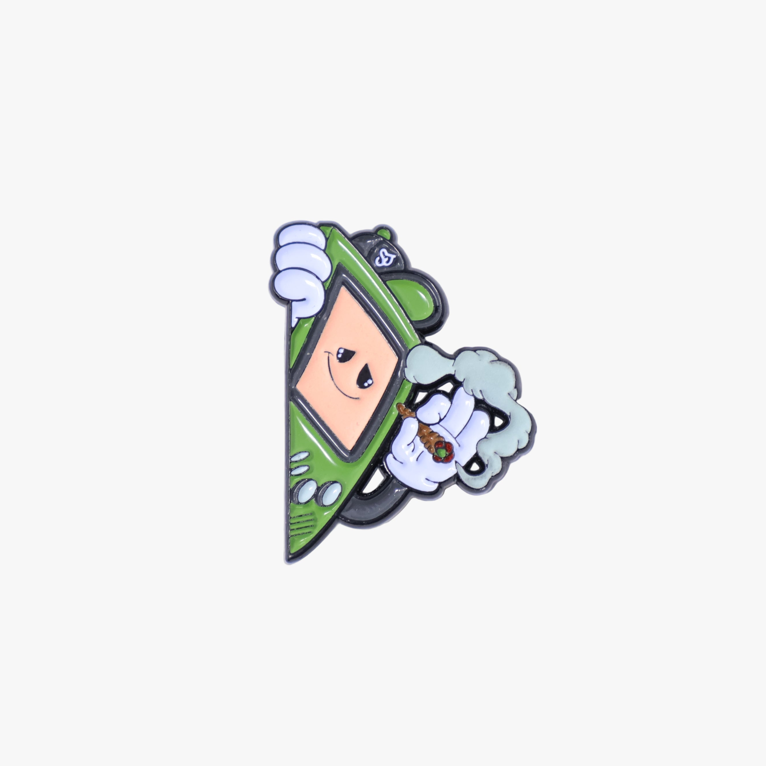 Smoking Doobie Green Gameboy Graphic Pin