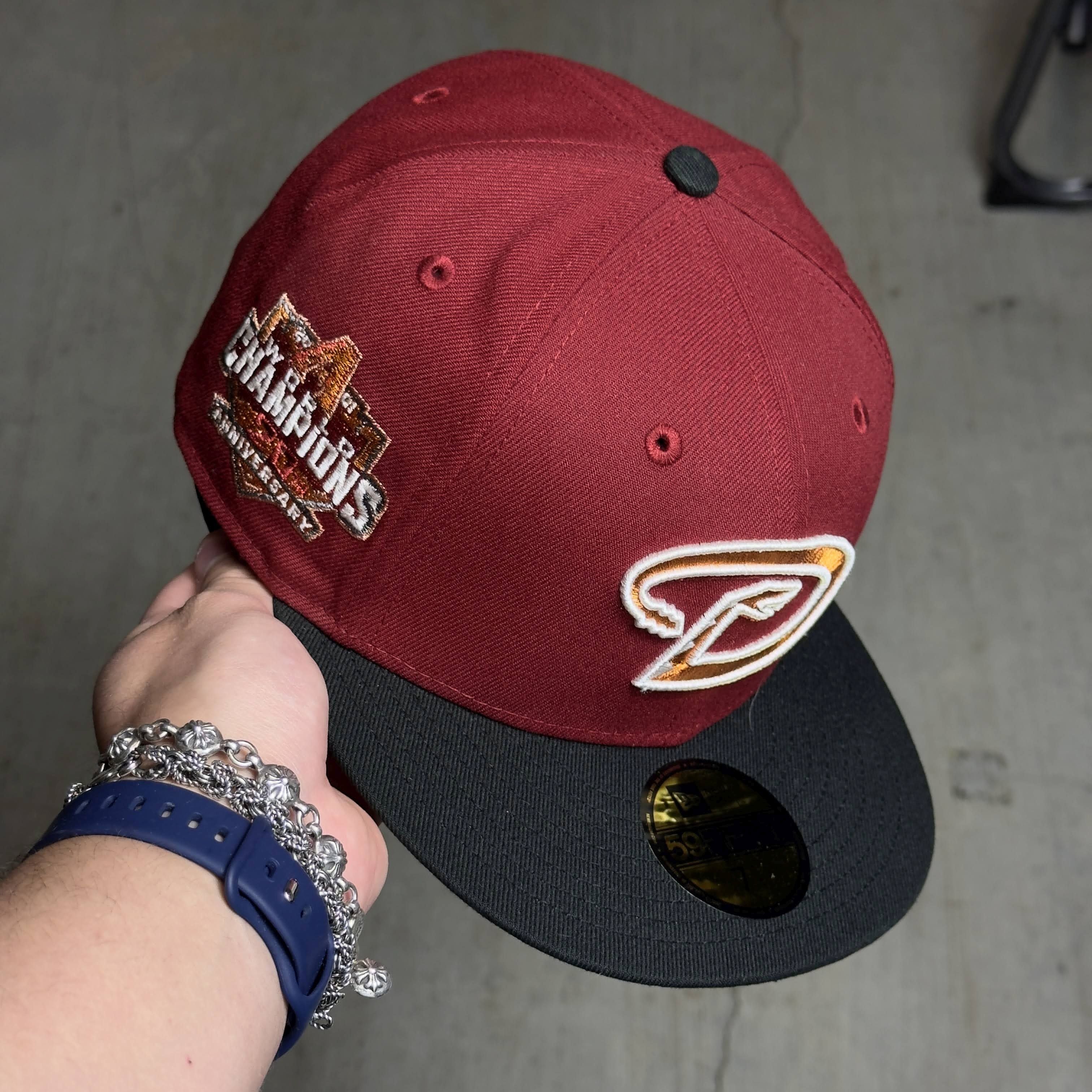 NWT 1/4 Maroon Arizona Diamondbacks 20th Anniversary 59fifty New Era Fitted Hat Cap